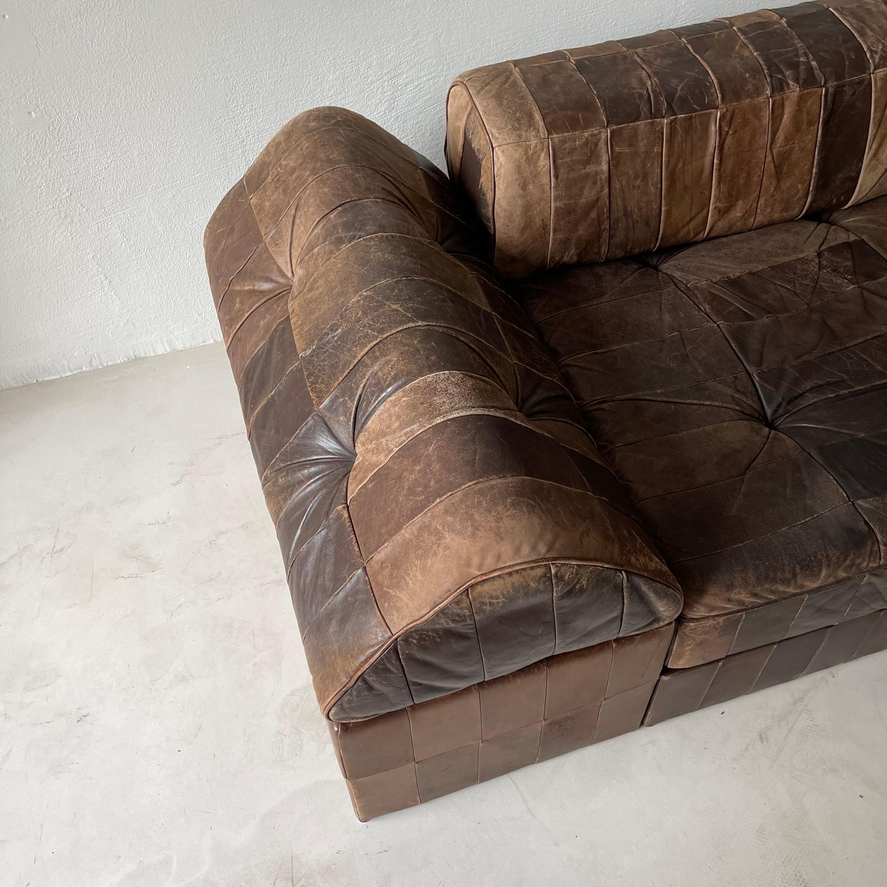 De Sede ‘DS-88’ Modular Sofa in Brown Leather In Good Condition For Sale In Vienna, AT