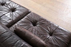 De Sede DS 88 Modulares Sofa in braunem Patchwork-Leder, Schweiz 1970er Jahre
