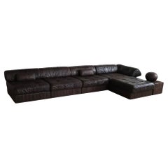 De Sede DS 88 Modular Sofa In Brown Patchwork Leather, Switzerland 1970s