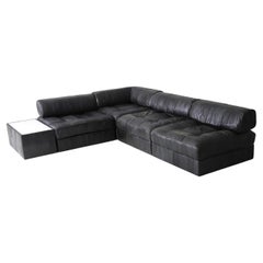 De Sede 'DS-88' Modular Sofa in Patinated Black Leather