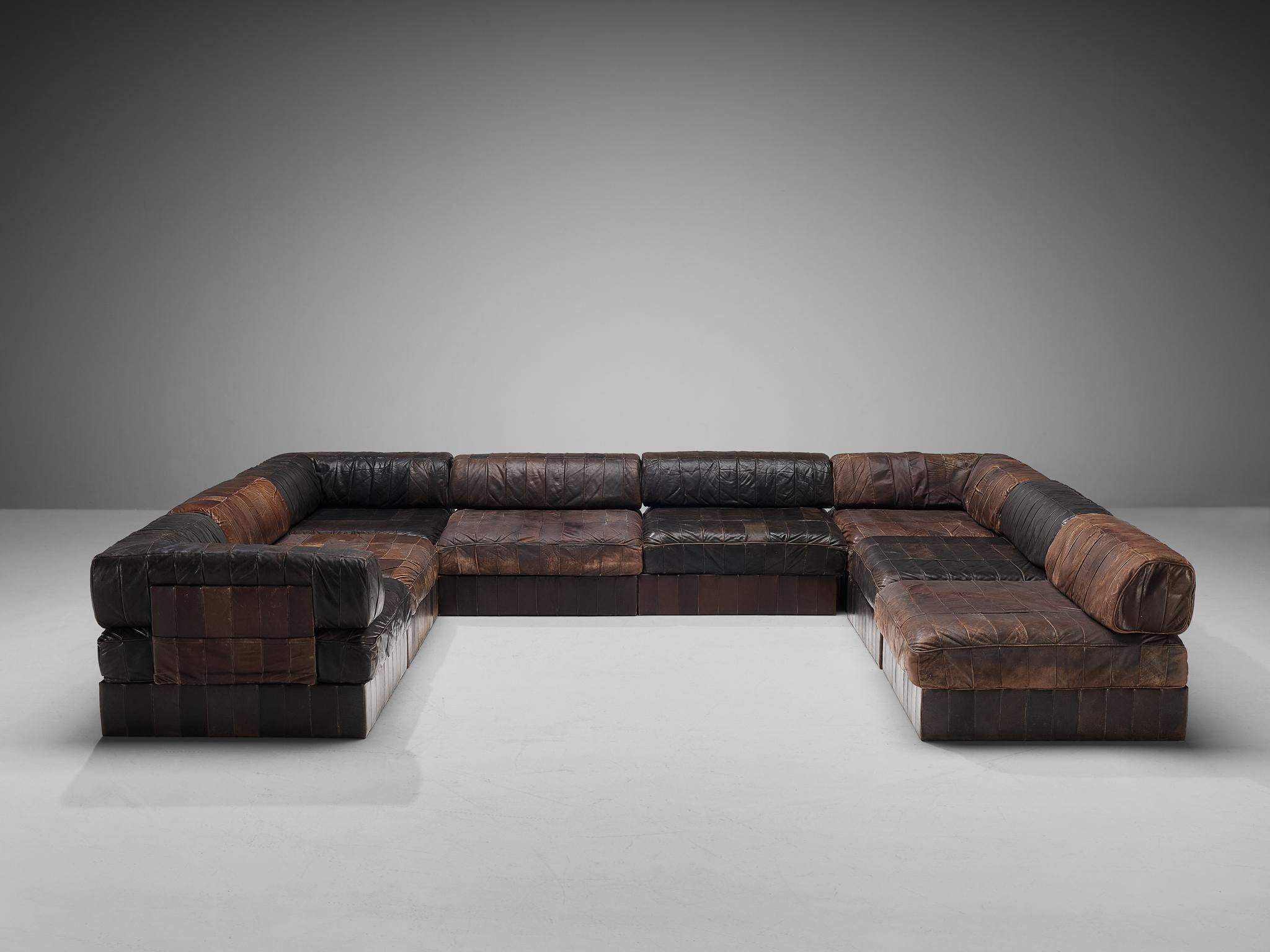 Late 20th Century De Sede ‘DS-88’ Modular Sofa in Brown Leather 