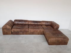 De Sede Ds 88 Patchwork Leather Brown Modular Sofa