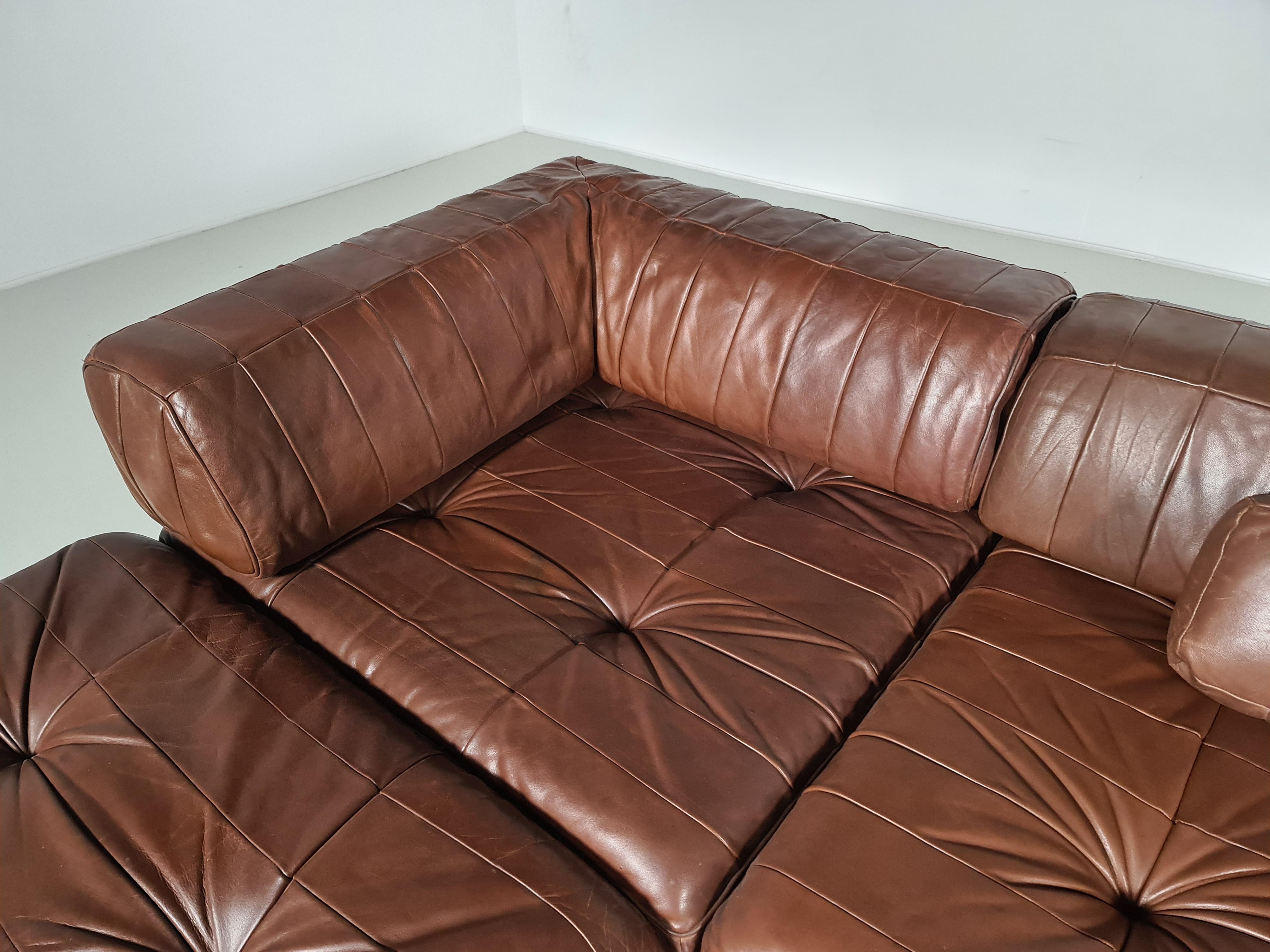 De Sede DS-88 Patchwork Leather Sectional Sofa, 1970s 6