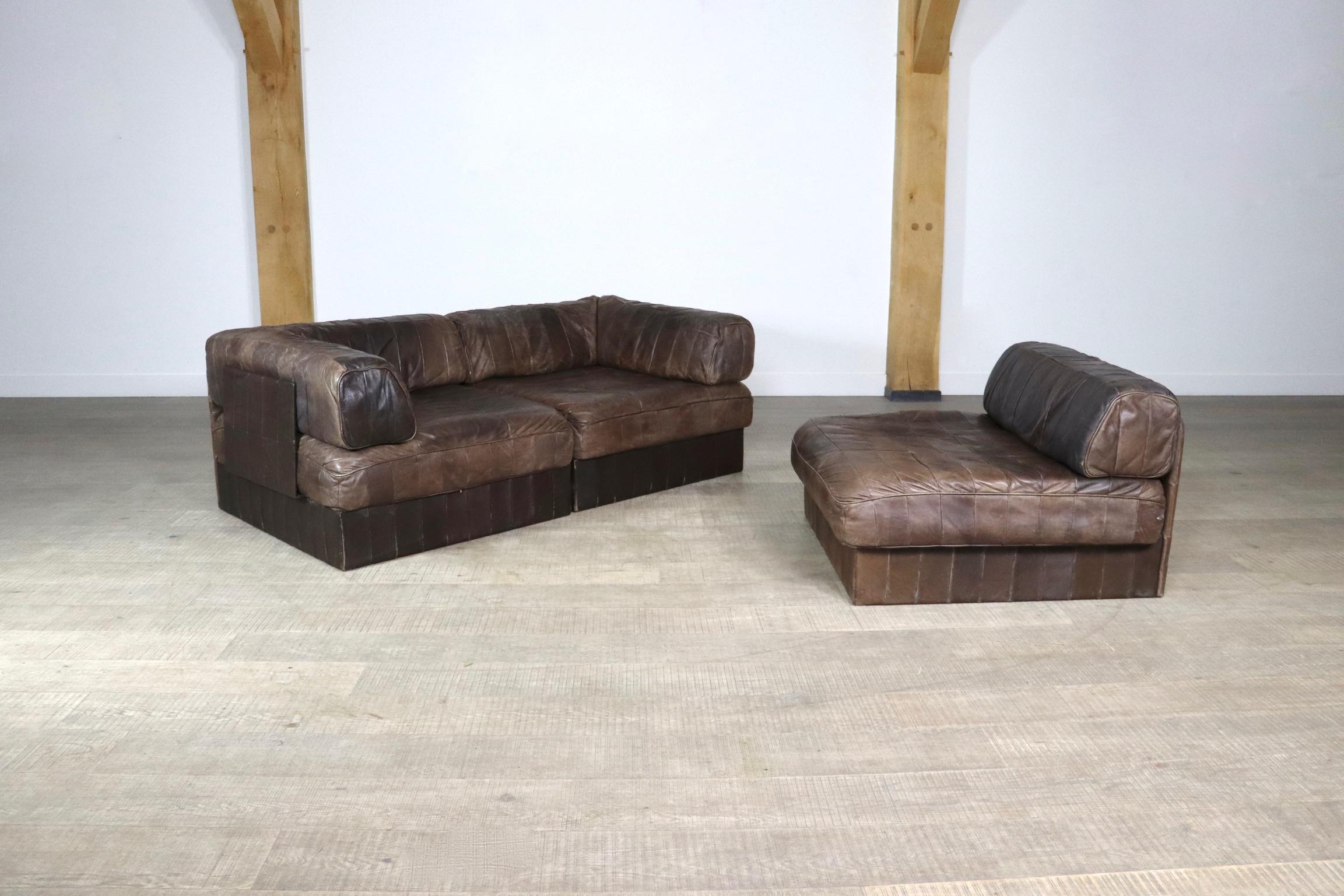 De Sede DS-88 Patchwork Leather Sofa, Switzerland, 1970s 5