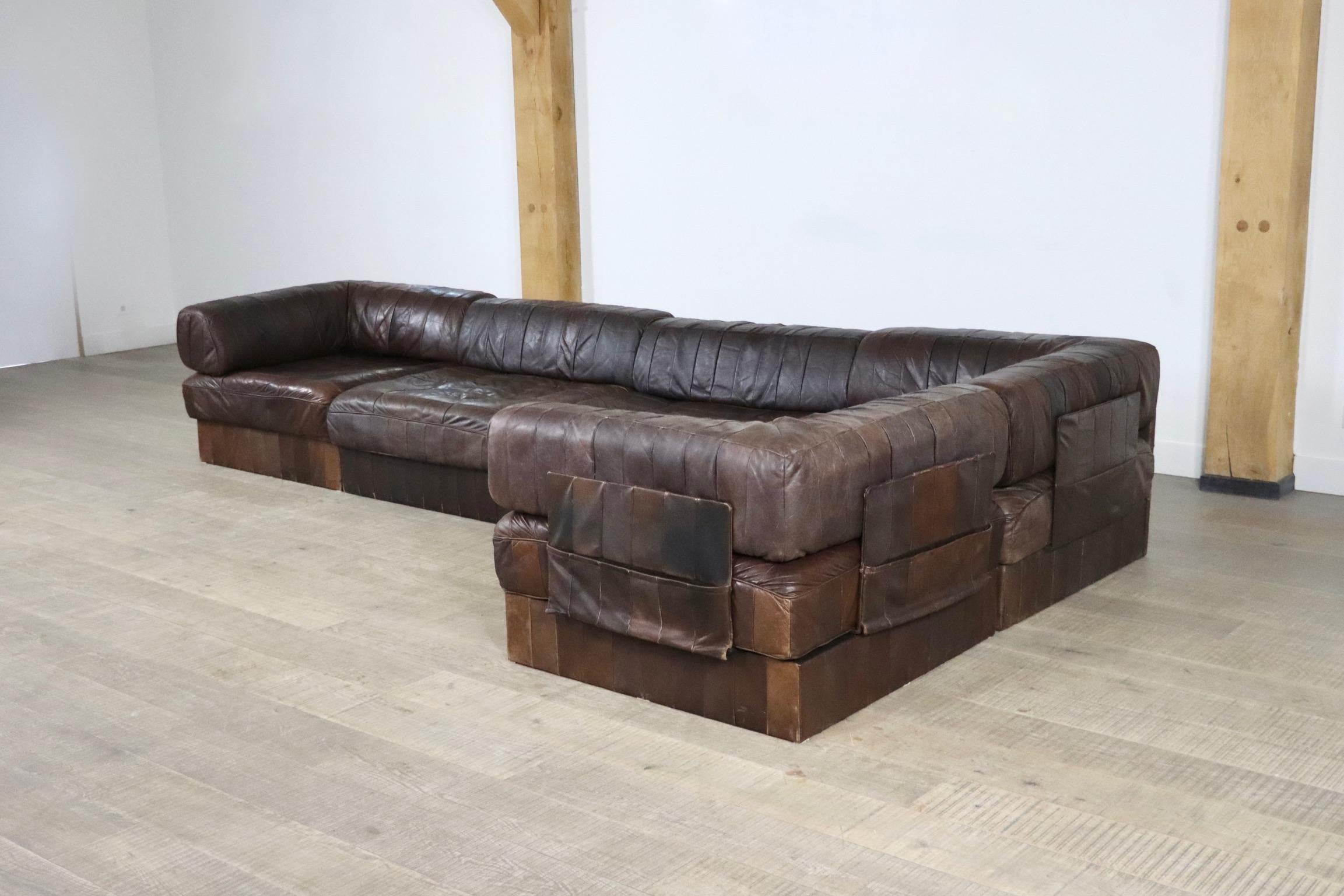 De Sede DS-88 Patchwork Leather Sofa, Switzerland, 1970s 6