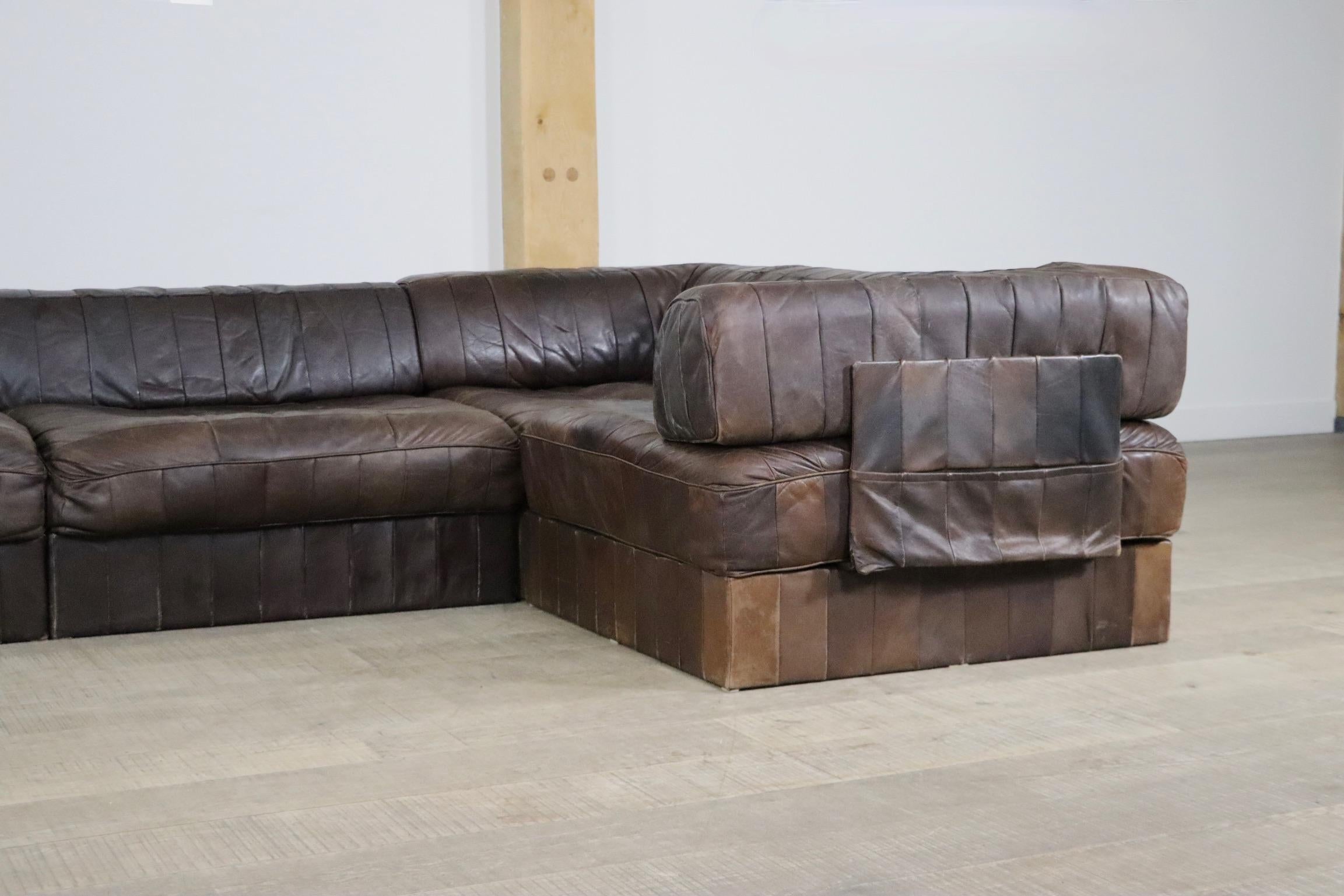 De Sede DS-88 Patchwork Leather Sofa, Switzerland, 1970s In Good Condition In ABCOUDE, UT