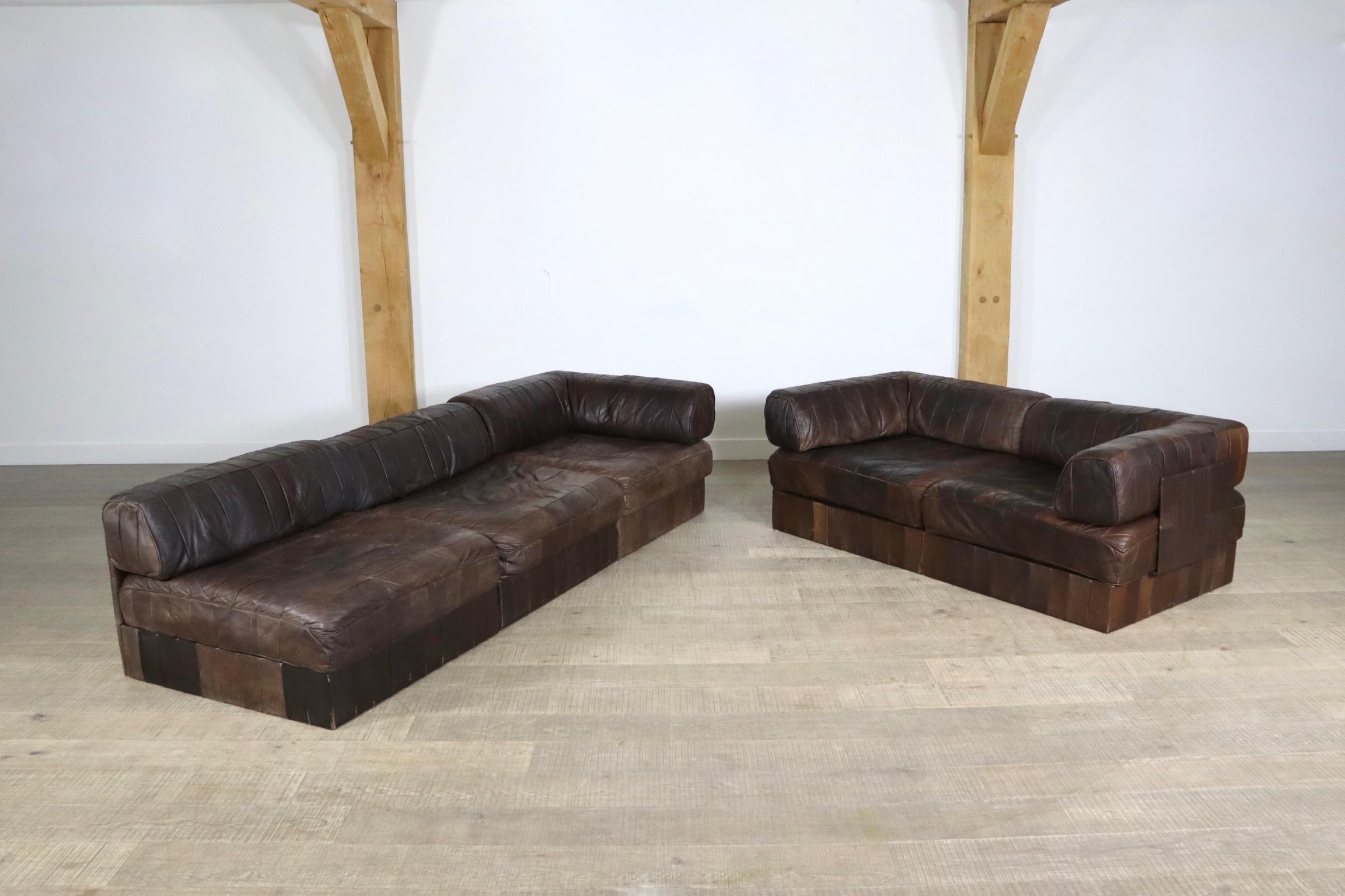 De Sede DS-88 Patchwork Leather Sofa, Switzerland, 1970s 2