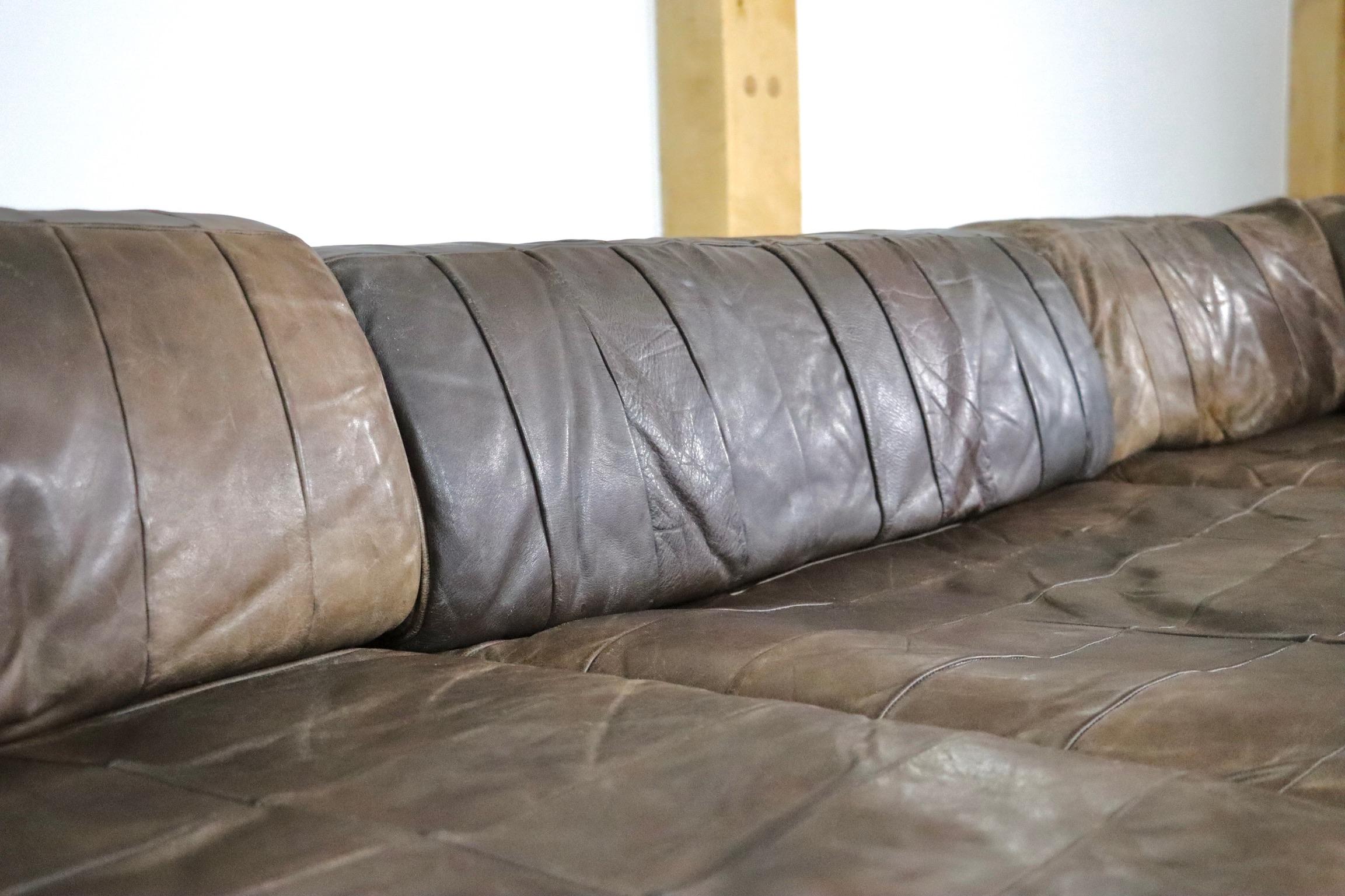 De Sede DS-88 Patchwork Leather Sofa, Switzerland, 1970s 4