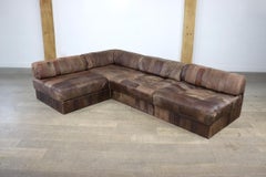 De Sede DS-88 Patchwork Modular Sofa in Dark Brown, Switzerland 1970s