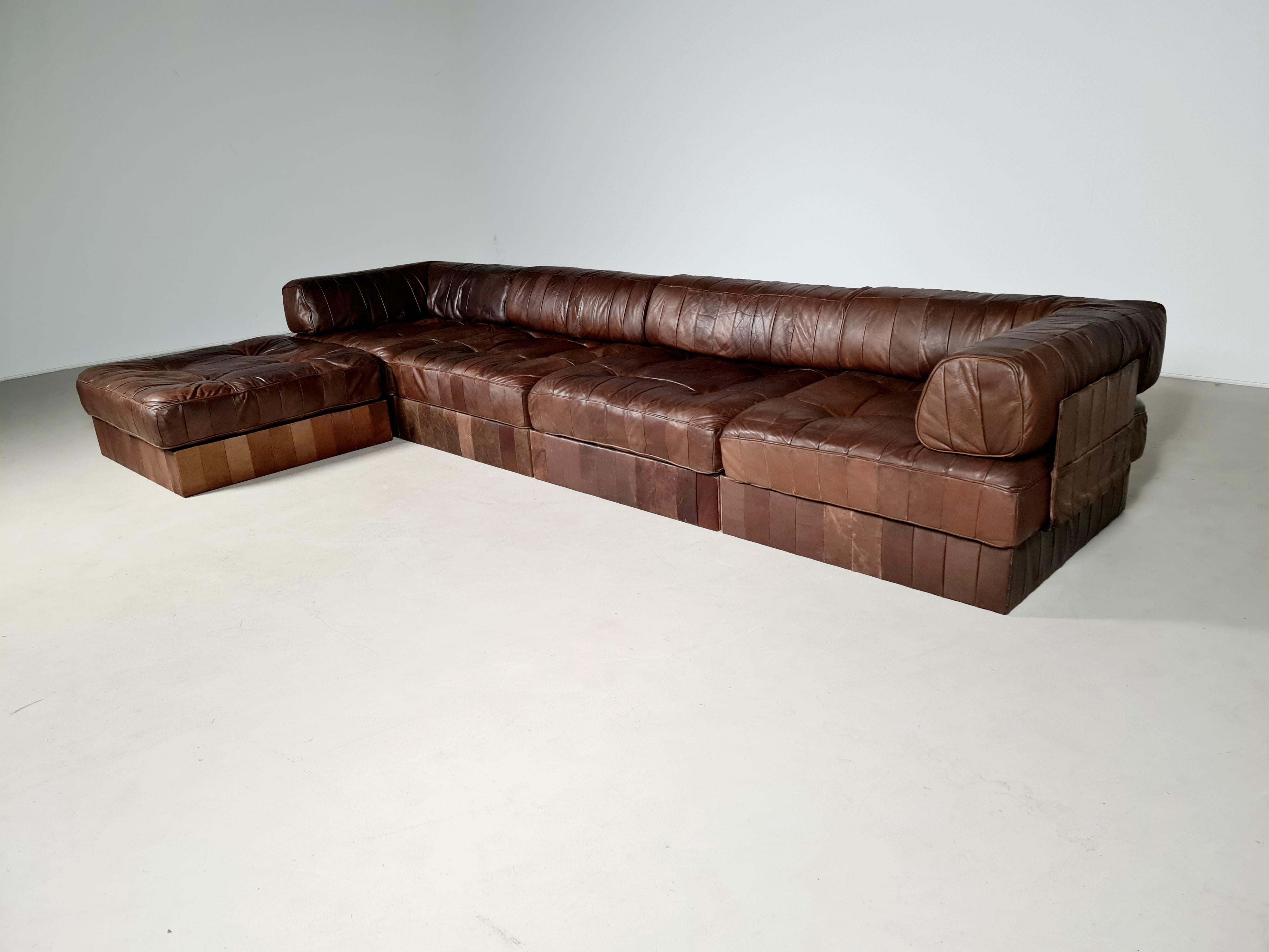 Mid-Century Modern De Sede Ds-88 Patchwork Sectional Sofa, 1970s