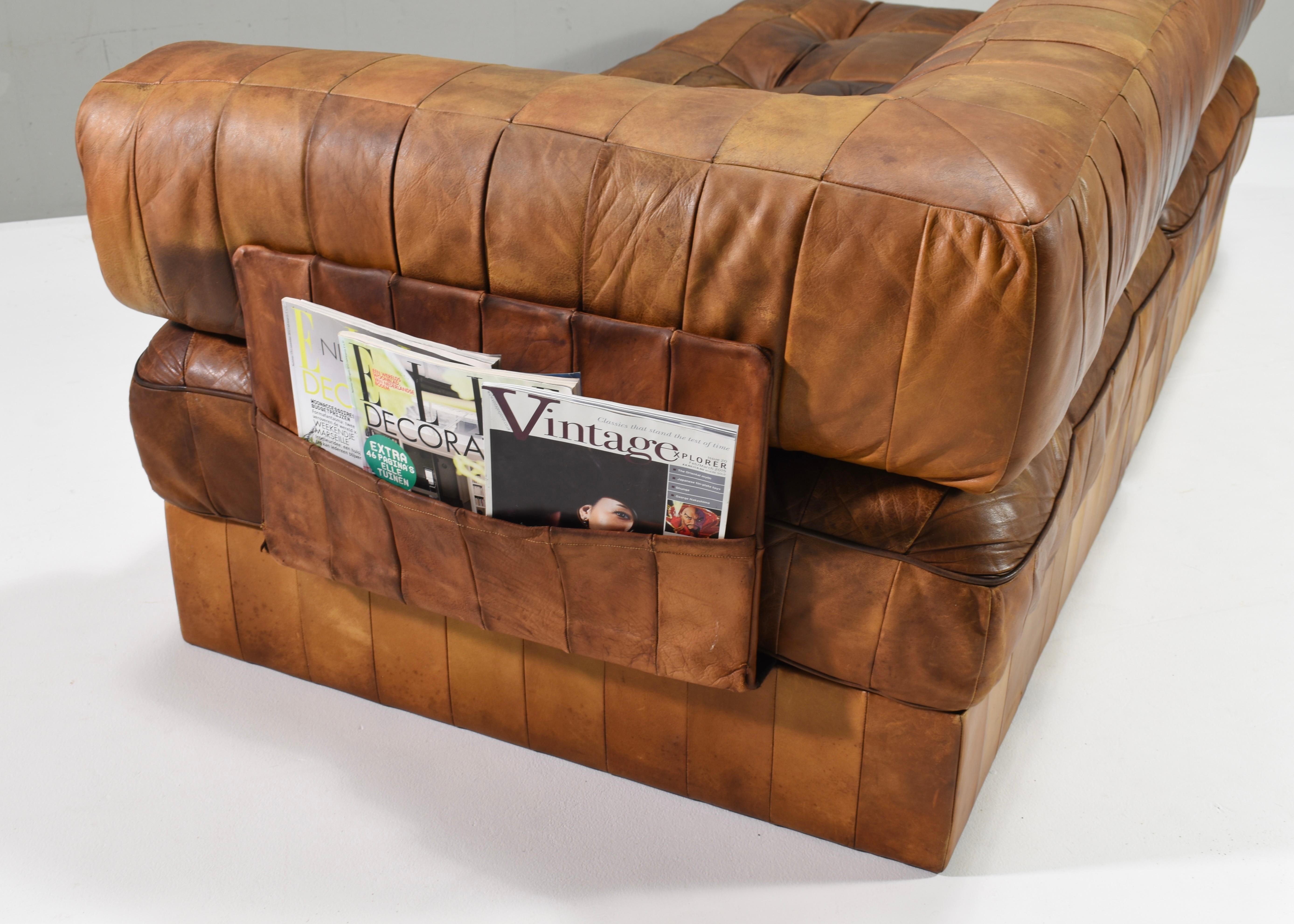 De Sede DS-88 Sectional Daybed Sofa in Cognac Tan Leder Schweiz, 1970er Jahre im Angebot 5