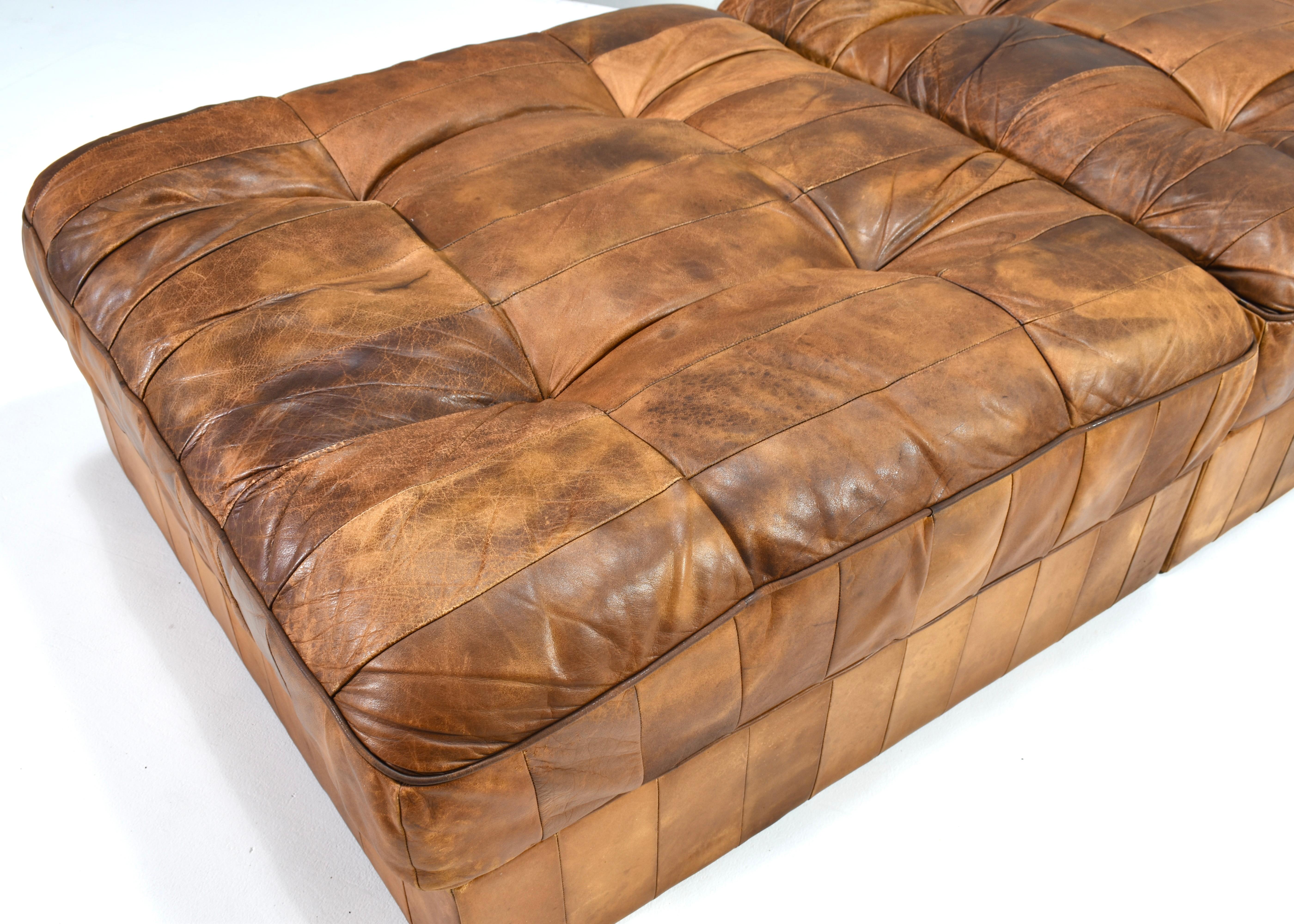De Sede DS-88 Sectional Daybed Sofa in Cognac Tan Leder Schweiz, 1970er Jahre im Angebot 8