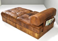 De Sede DS-88 Sectional Daybed Sofa in Cognac Tan Leather Switzerland, 1970's