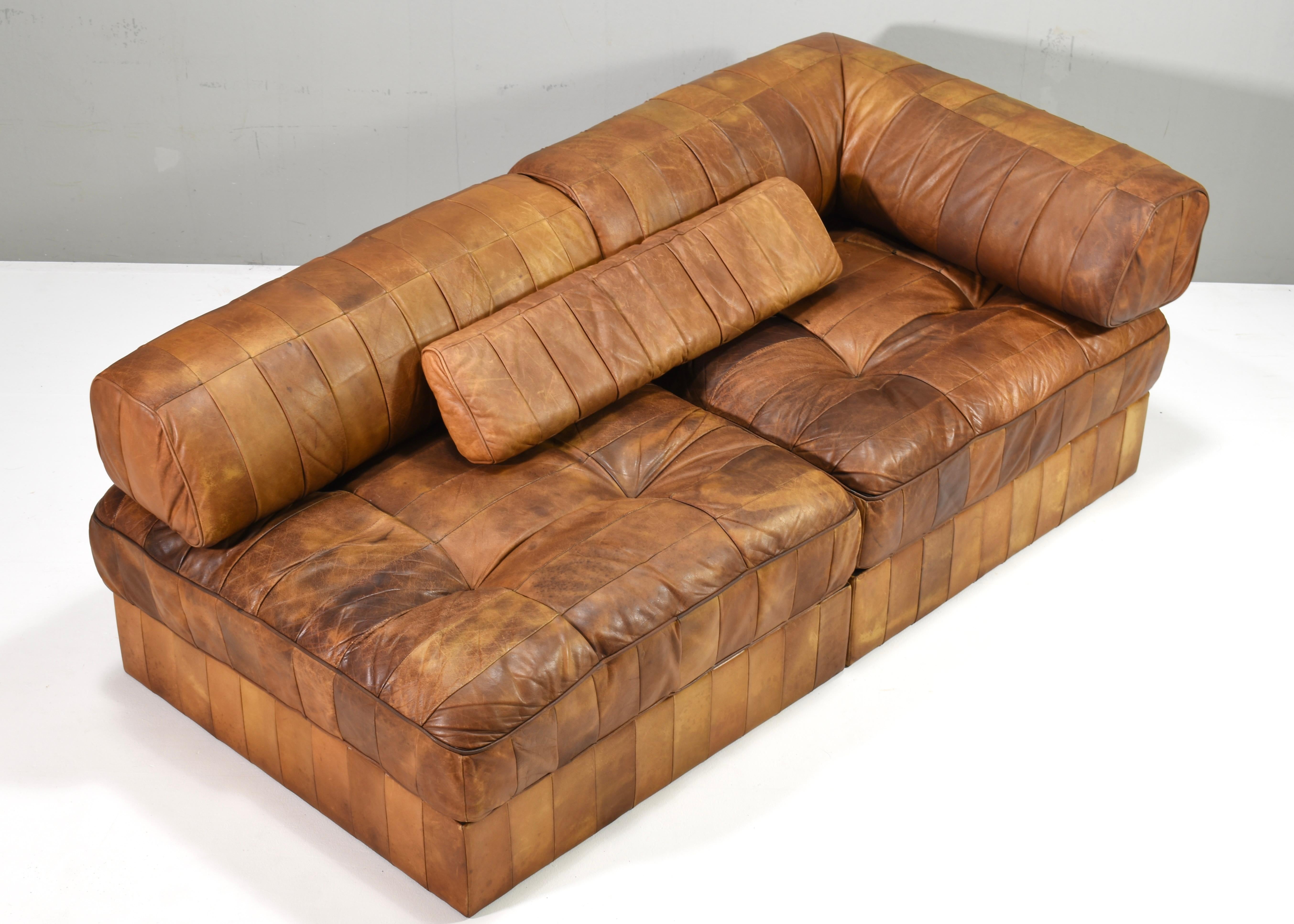 De Sede DS-88 Sectional Daybed Sofa in Cognac Tan Leder Schweiz, 1970er Jahre im Angebot 2