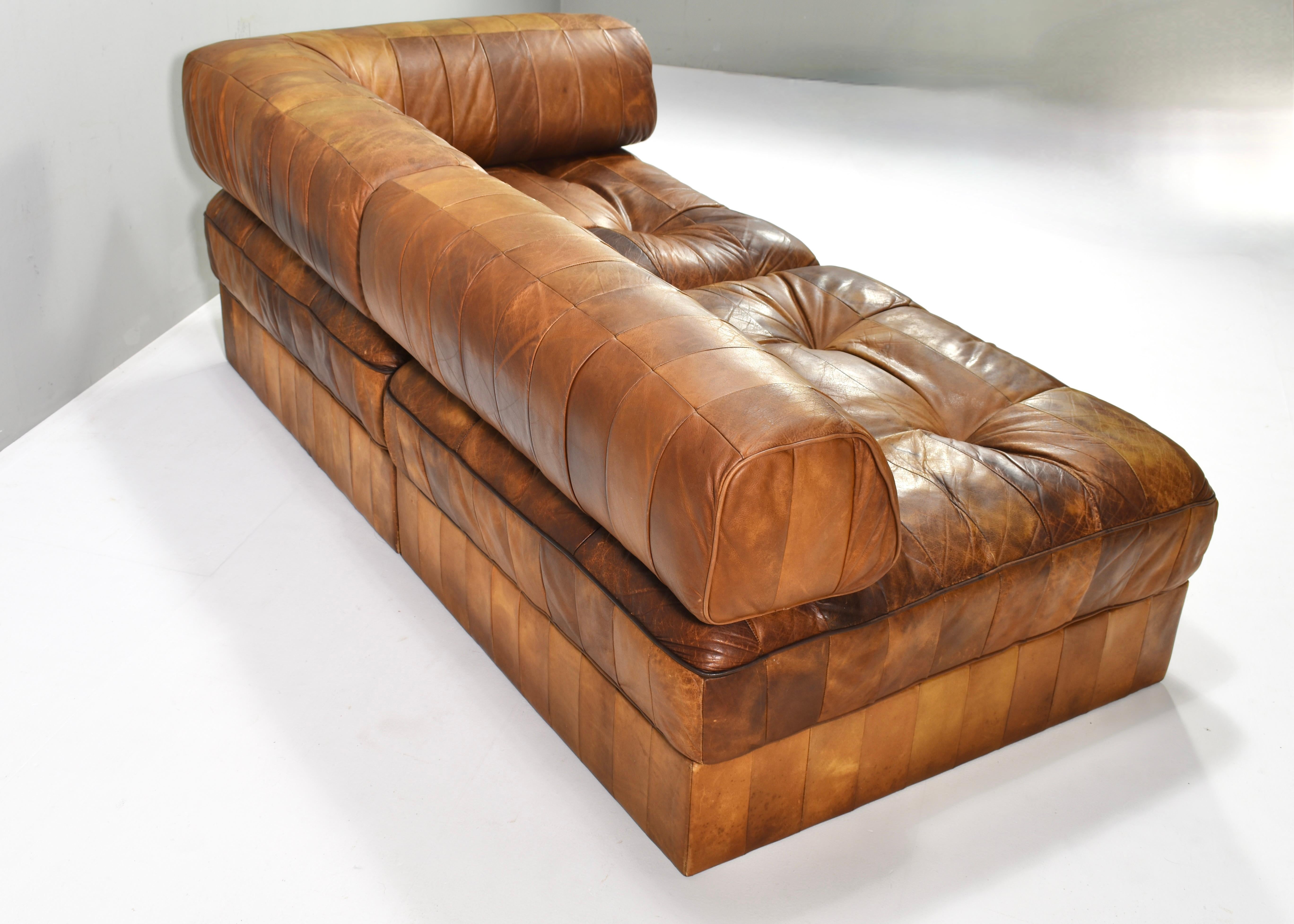 De Sede DS-88 Sectional Daybed Sofa in Cognac Tan Leder Schweiz, 1970er Jahre im Angebot 3