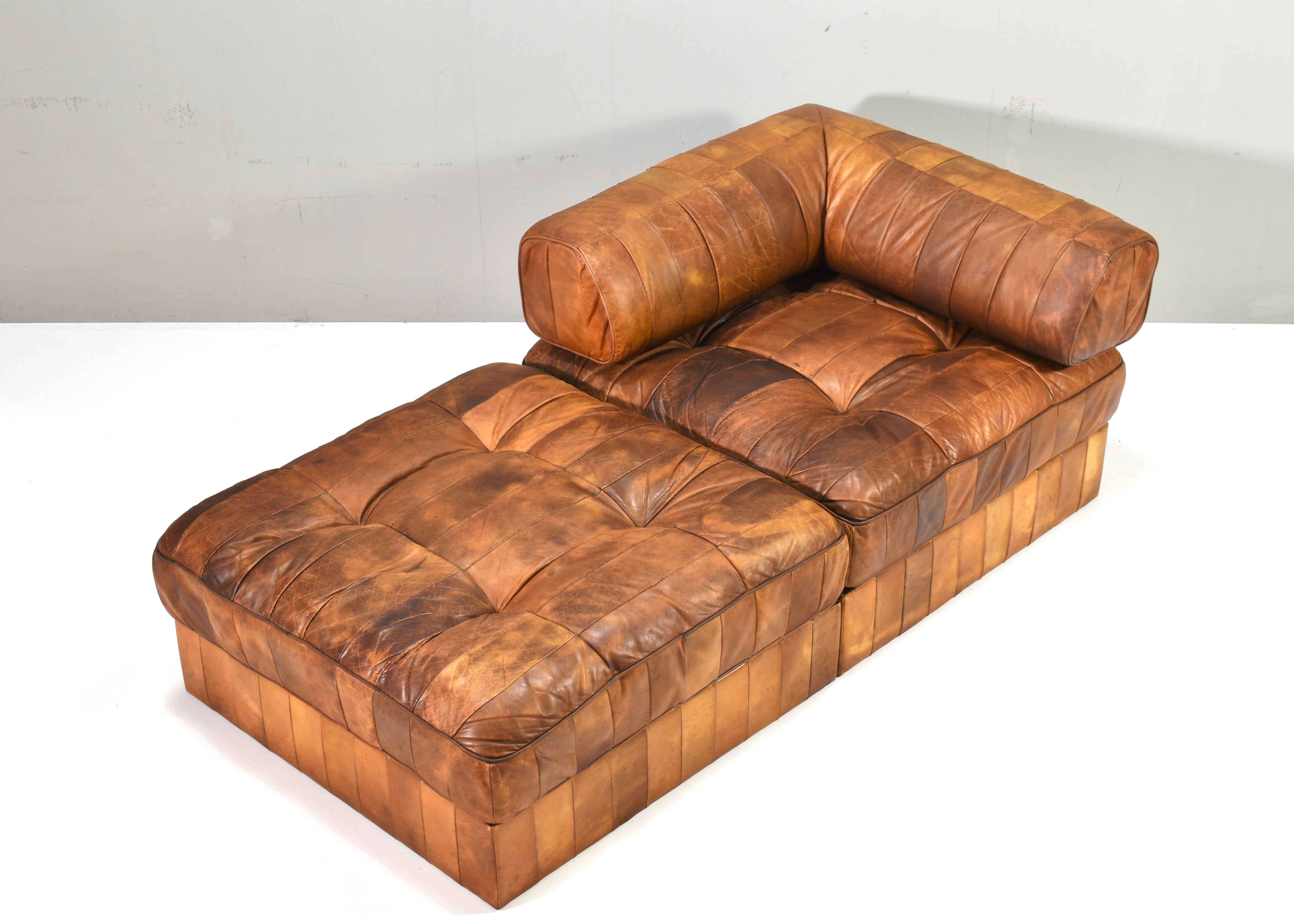 De Sede DS-88 Sectional Sofa Daybed in Cognac Tan Leder Schweiz, 1970's im Angebot 7