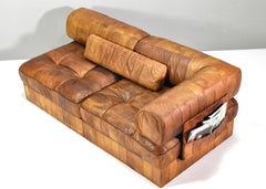 De Sede DS-88 Sectional Sofa Daybed in Cognac Tan Leather Switzerland, 1970's