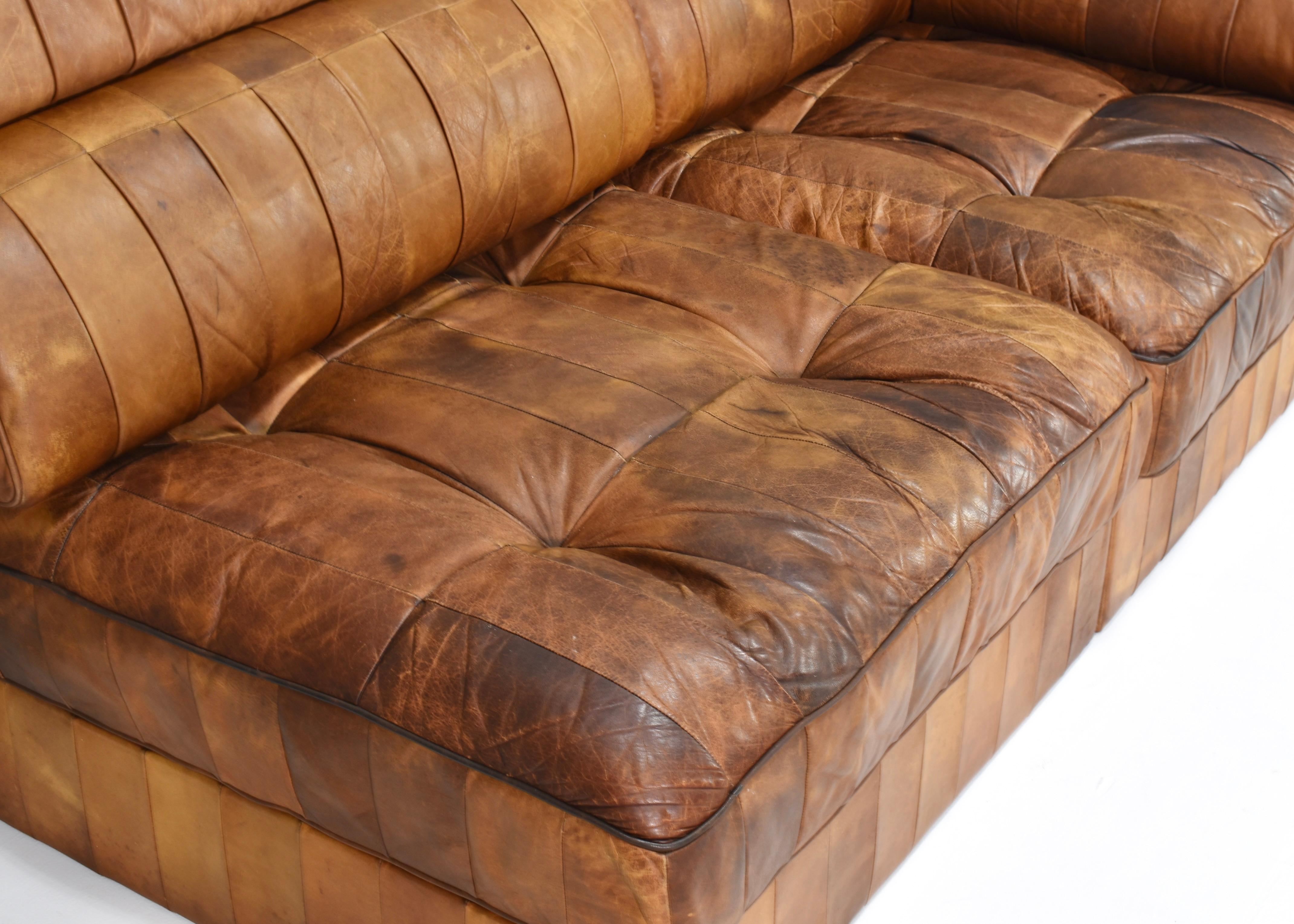 De Sede DS-88 Sectional Sofa Daybed in Cognac Tan Leder Schweiz, 1970's (Schweizerisch) im Angebot