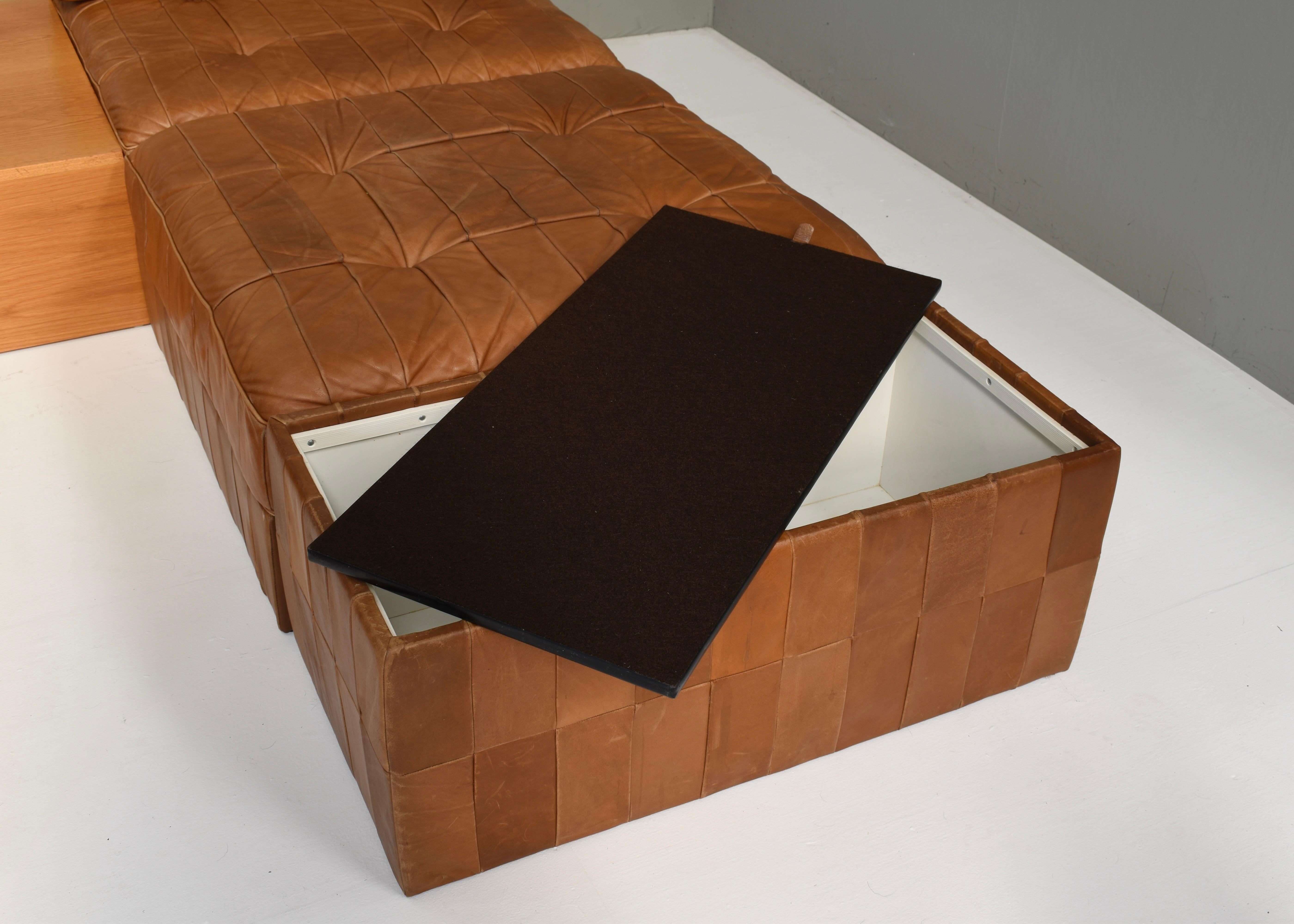 De Sede DS-88 Sectional Sofa in Cognac Brown Tan Leather, Switzerland, 1970's 9