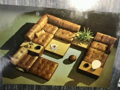 De Sede DS-88 Sectional Sofa in Cognac Brown Tan Leather, Switzerland, 1970's