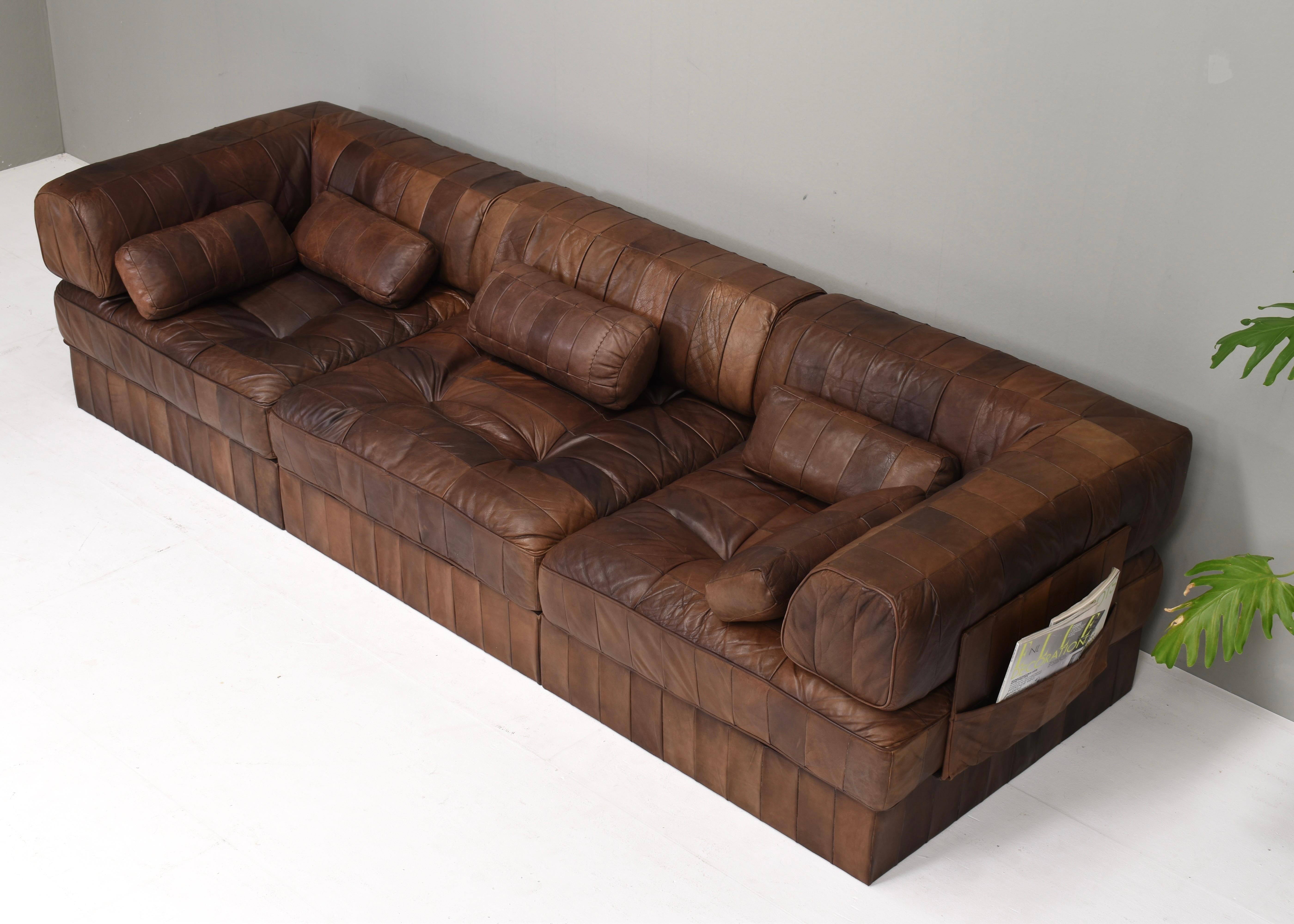 Canapé sectionnel DS-88 de Sede en cuir brun cognac, Suisse, années 1970 en vente 4