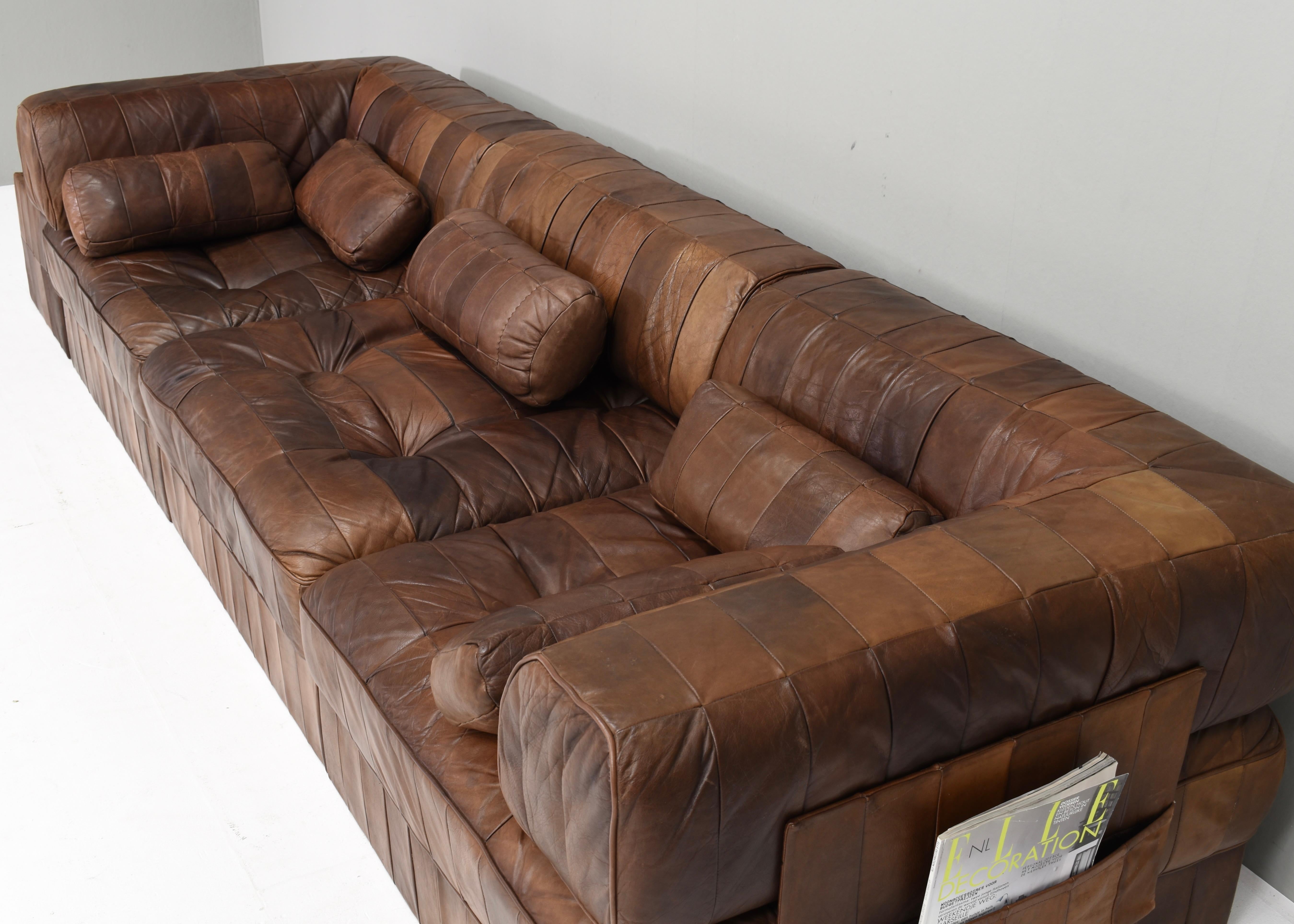 Canapé sectionnel DS-88 de Sede en cuir brun cognac, Suisse, années 1970 en vente 5