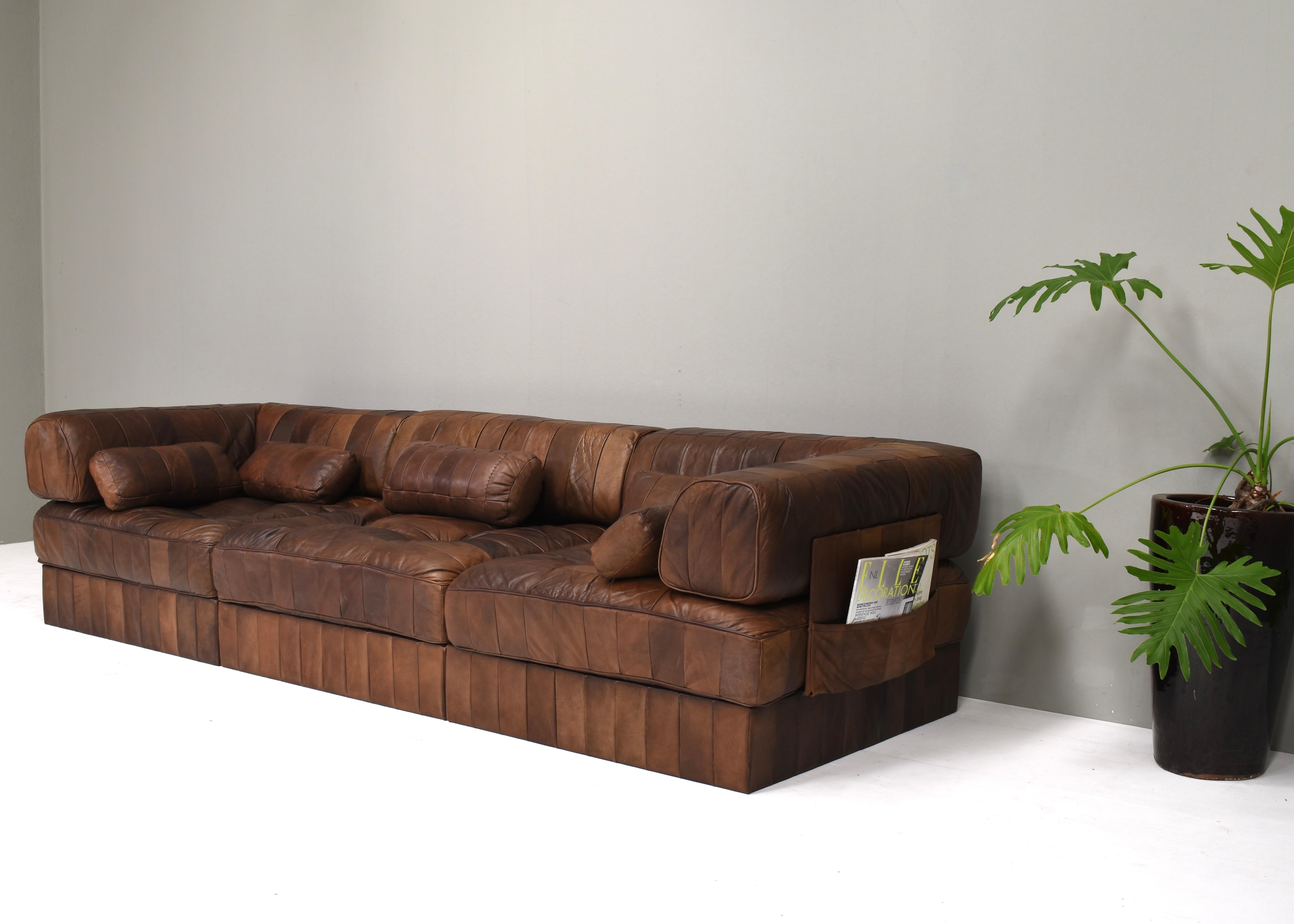Canapé sectionnel DS-88 de Sede en cuir brun cognac, Suisse, années 1970 en vente 6