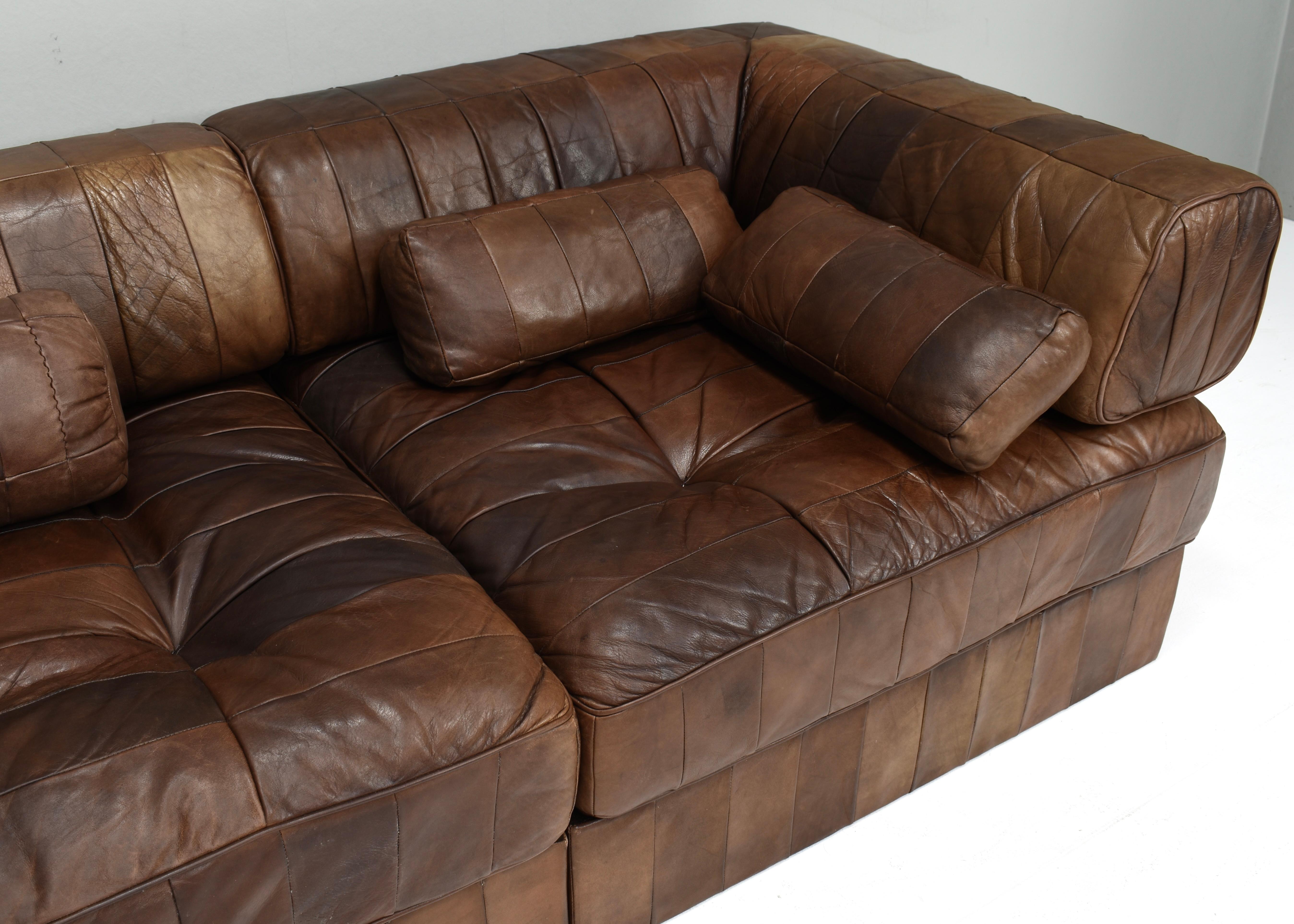 Canapé sectionnel DS-88 de Sede en cuir brun cognac, Suisse, années 1970 en vente 8