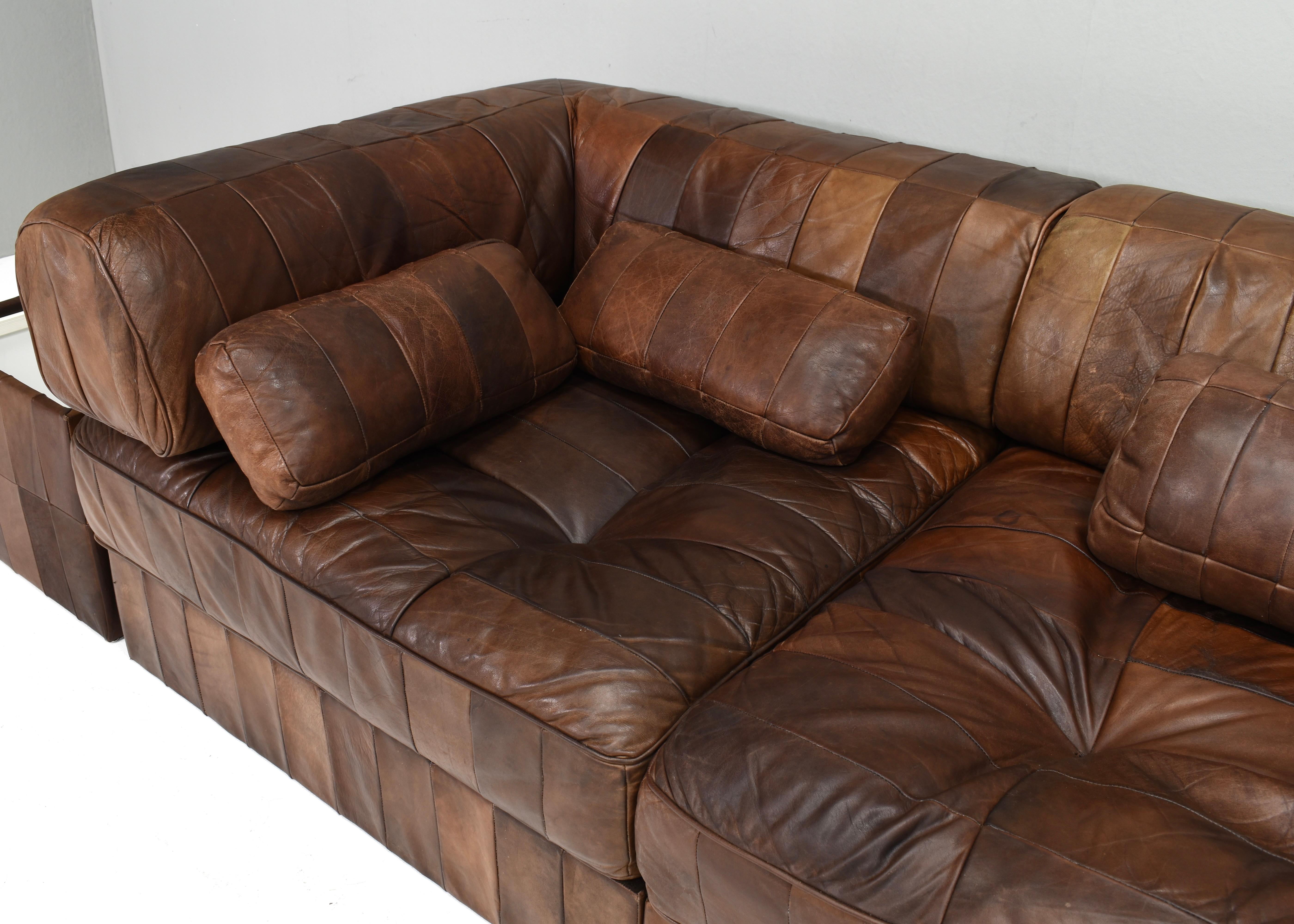 Canapé sectionnel DS-88 de Sede en cuir brun cognac, Suisse, années 1970 en vente 9