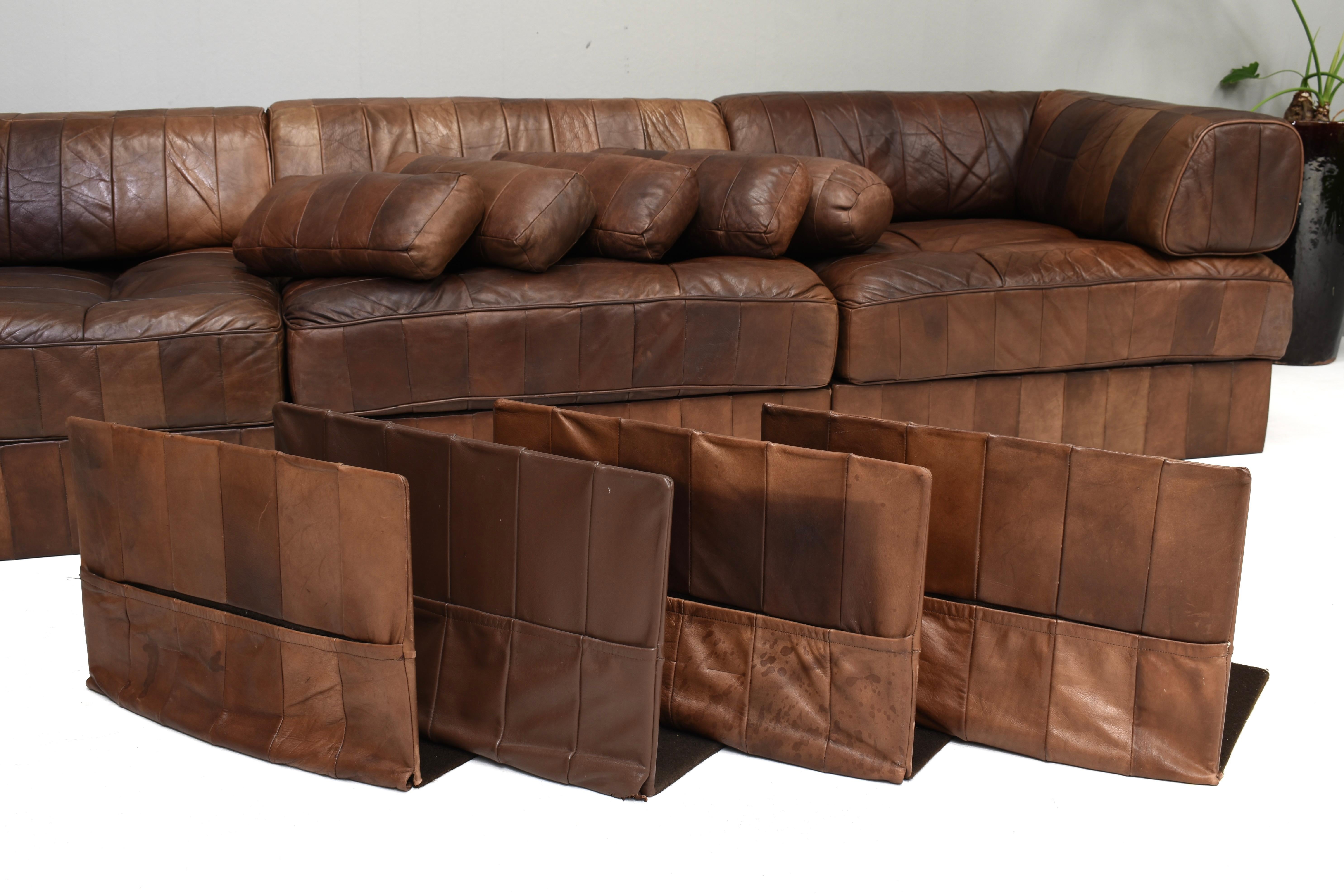 Canapé sectionnel DS-88 de Sede en cuir brun cognac, Suisse, années 1970 en vente 10