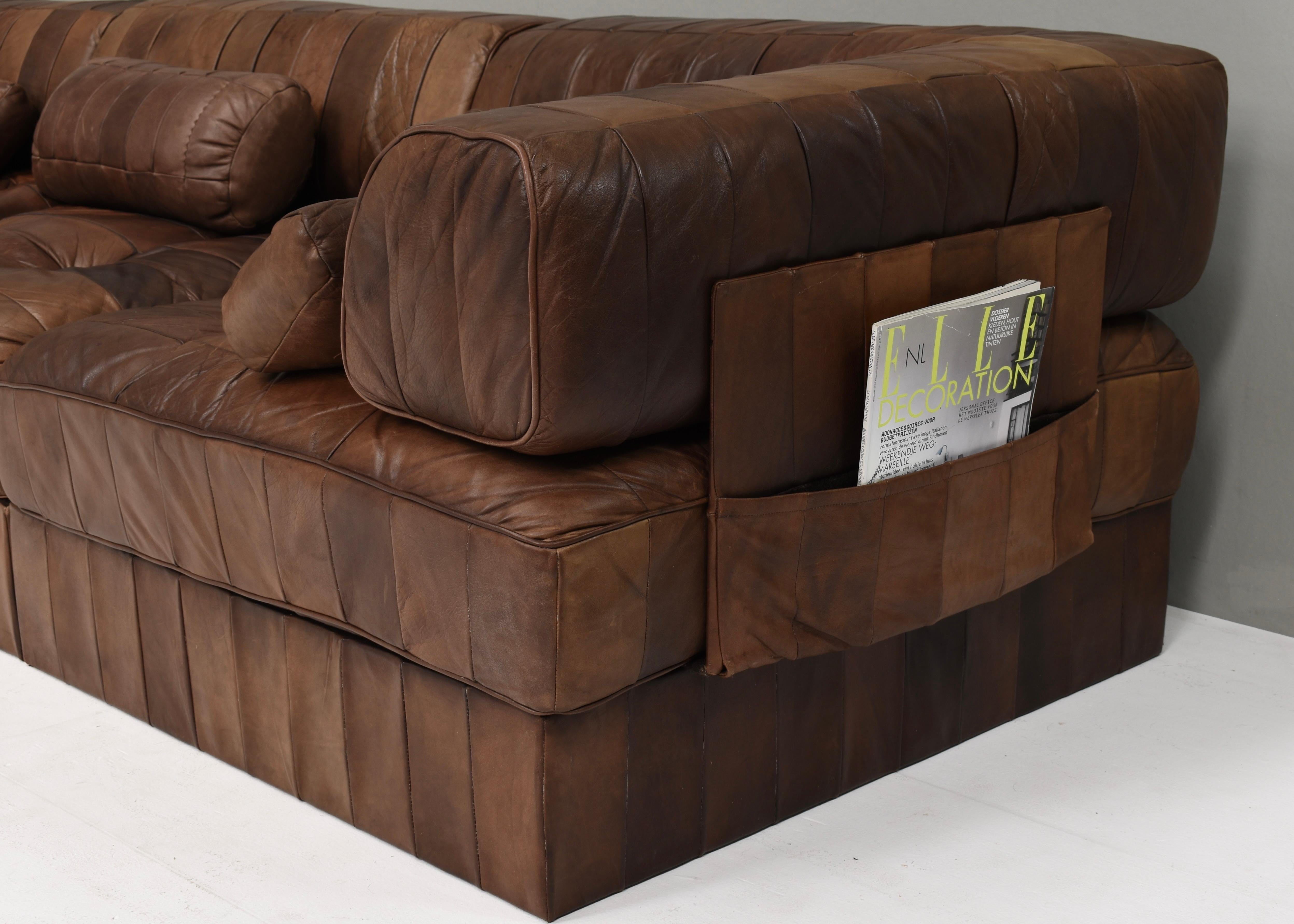 Canapé sectionnel DS-88 de Sede en cuir brun cognac, Suisse, années 1970 en vente 11