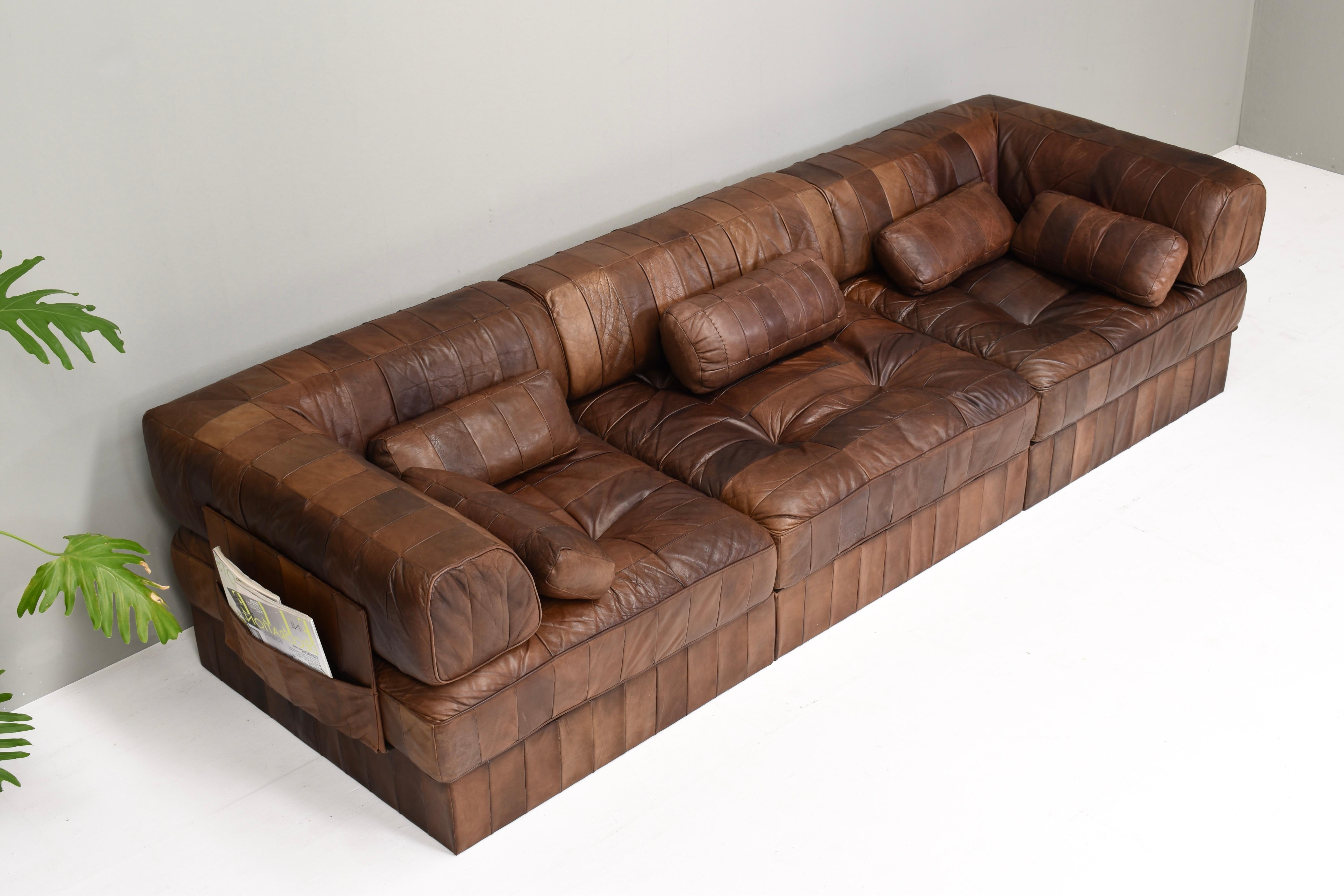 Cuir Canapé sectionnel DS-88 de Sede en cuir brun cognac, Suisse, années 1970 en vente