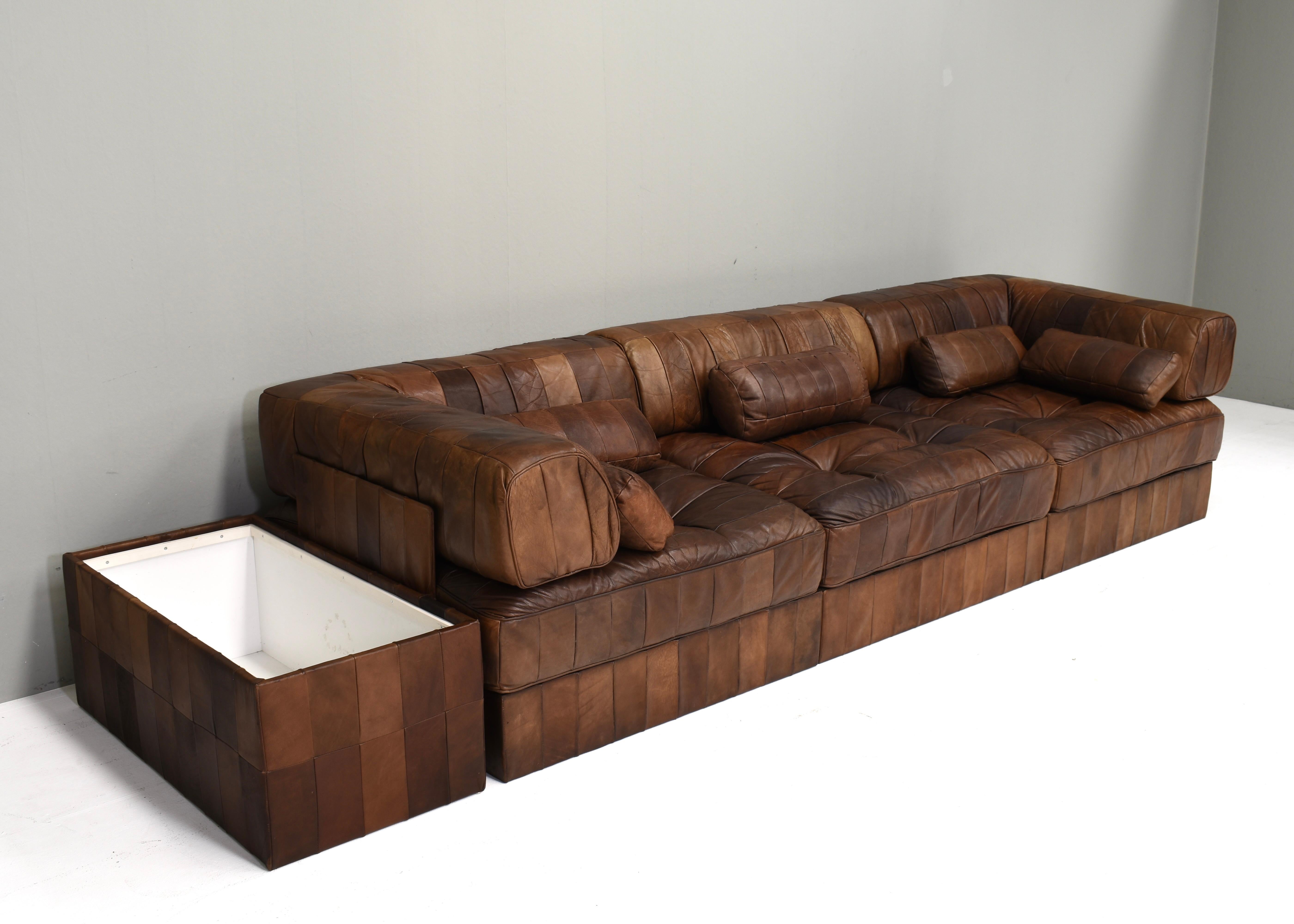 Canapé sectionnel DS-88 de Sede en cuir brun cognac, Suisse, années 1970 en vente 1