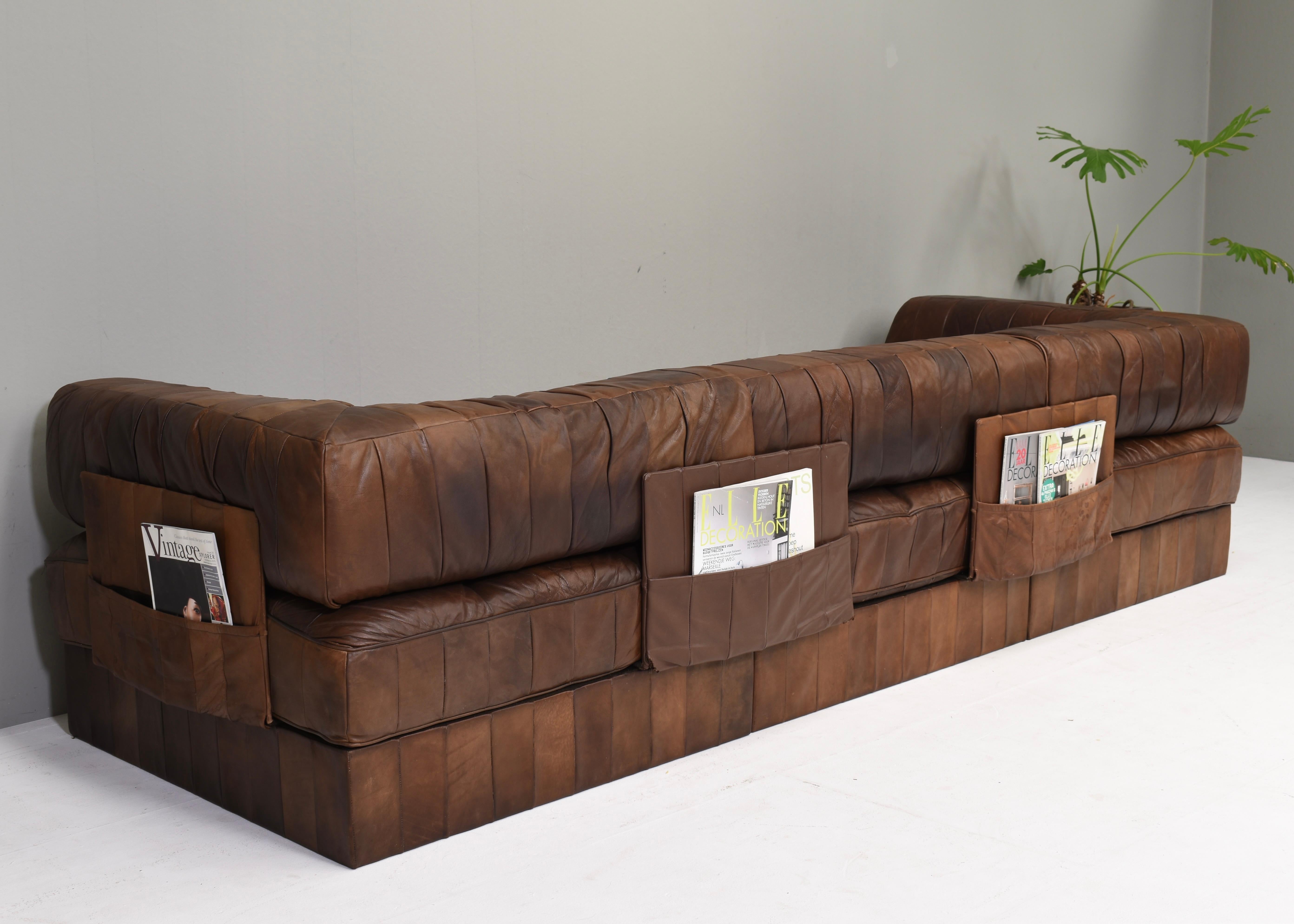Canapé sectionnel DS-88 de Sede en cuir brun cognac, Suisse, années 1970 en vente 3