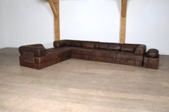 De Sede DS-88 Sofa In Brown Patchwork Leather, Switzerland 1970s