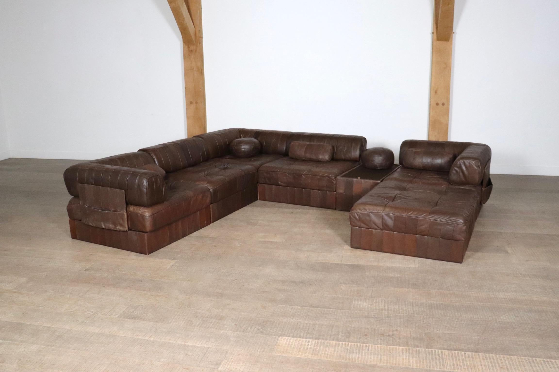 Metal De Sede DS-88 Sofa In Brown Patchwork Leather, Switzerland 1970s