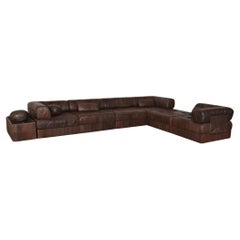 De Sede DS-88 Sofa In Brown Patchwork Leather, Switzerland 1970s