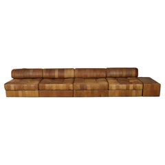 De Sede DS-88 Sofa In Cognac Patchwork Leather, Switzerland 1970s