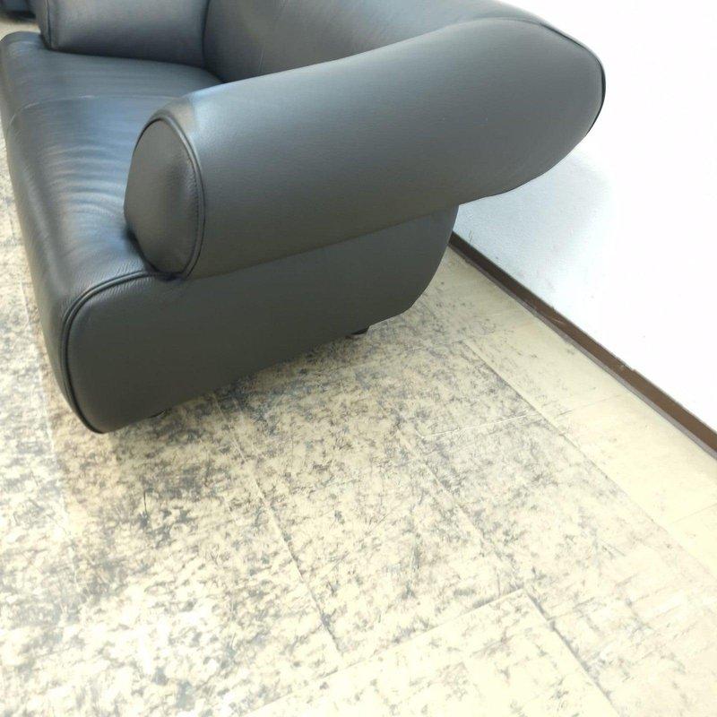 De Sede DS-91 Zweisitzer Sofa Anita Schmidt - • Schwarzes Vollnarbenleder (Moderne) im Angebot