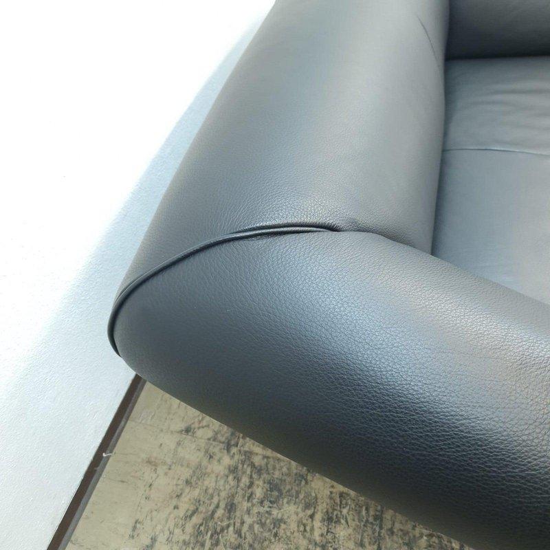 De Sede DS-91 Zweisitzer Sofa Anita Schmidt - • Schwarzes Vollnarbenleder im Zustand „Gut“ im Angebot in Garching a. d. Alz, DE