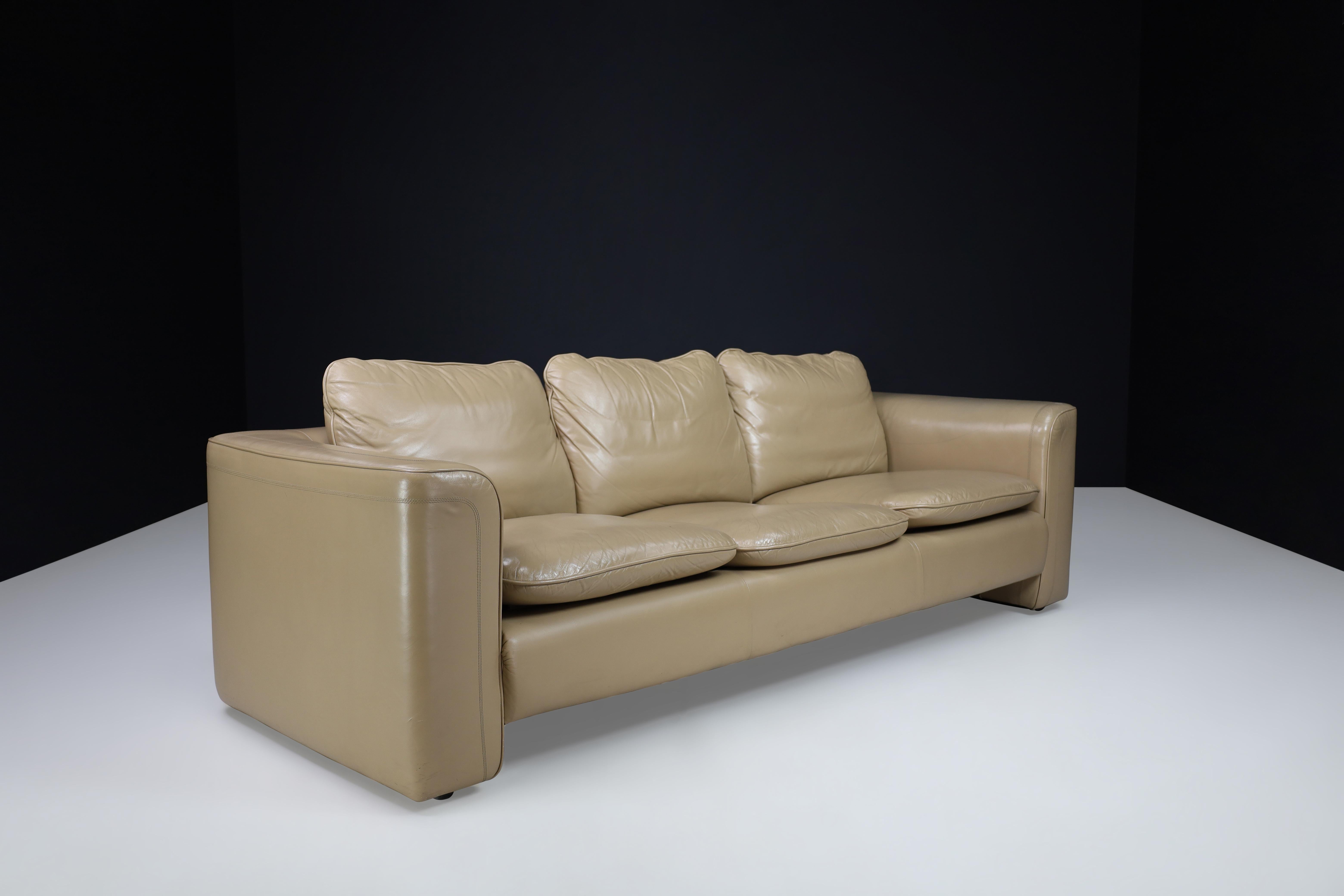 De Sede Ds 98 Leather Three-Seater Sofa, Switzerland, 1980 In Good Condition For Sale In Almelo, NL