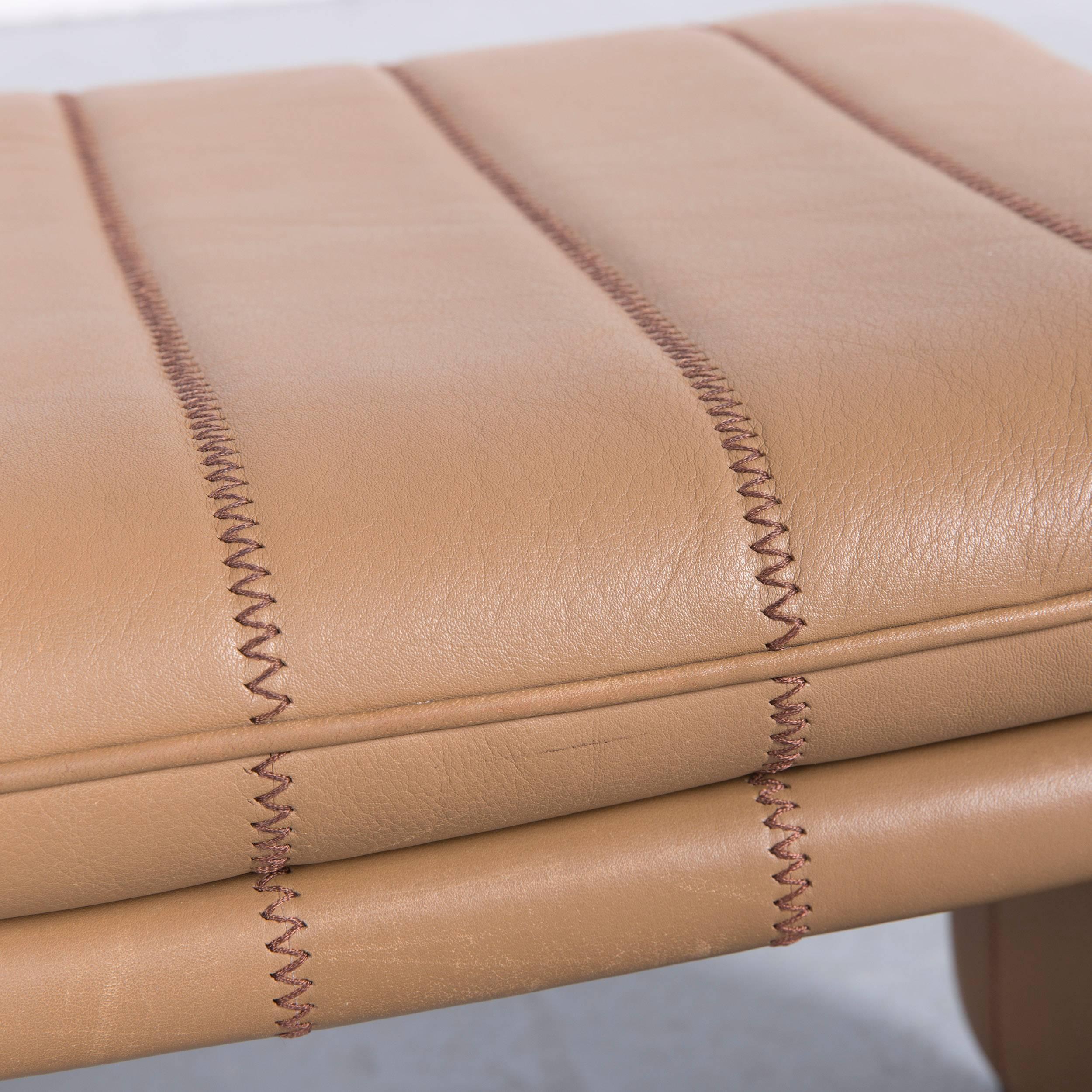 Contemporary De Sede DS Leather Foot-Stool Cognac Brown Bench