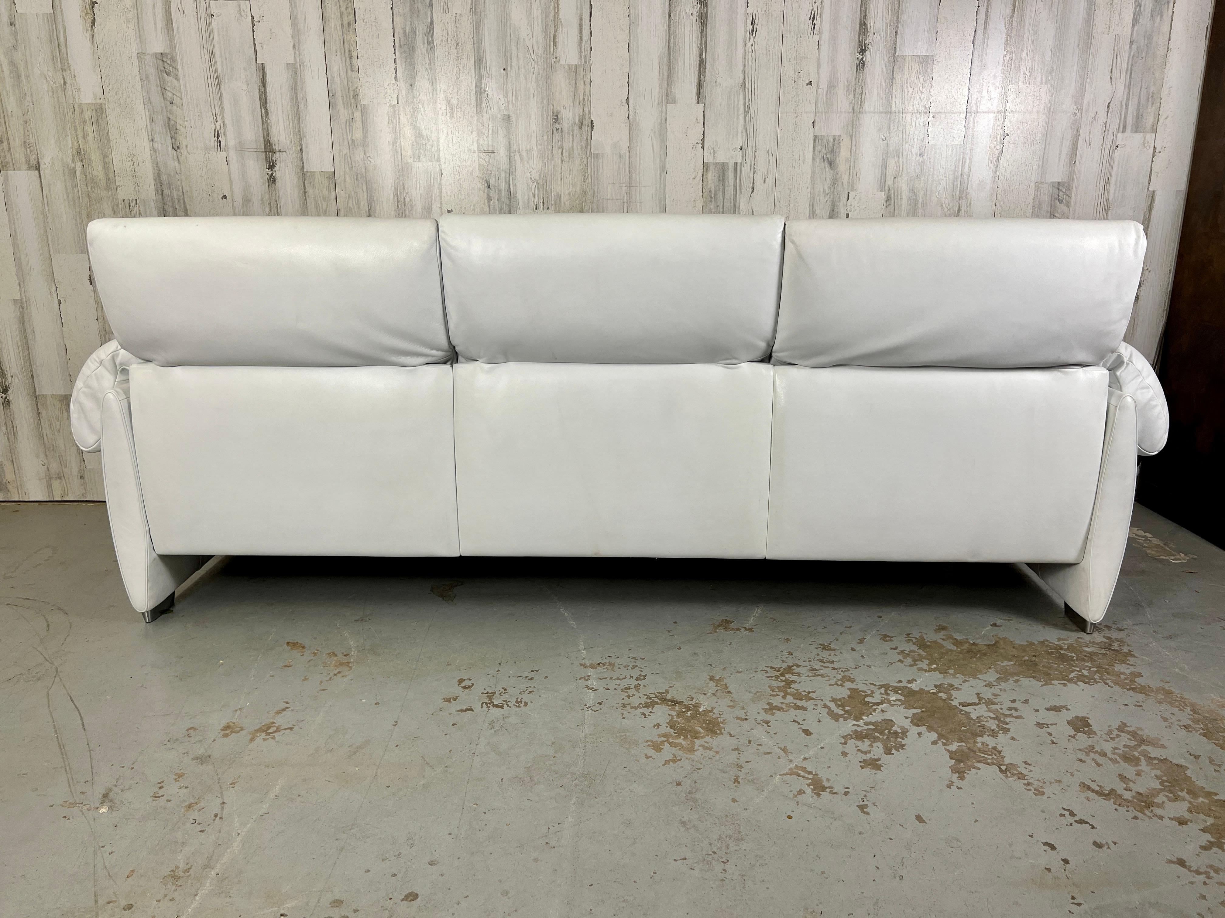 De Sede DS10 White Leather Sofa For Sale 5