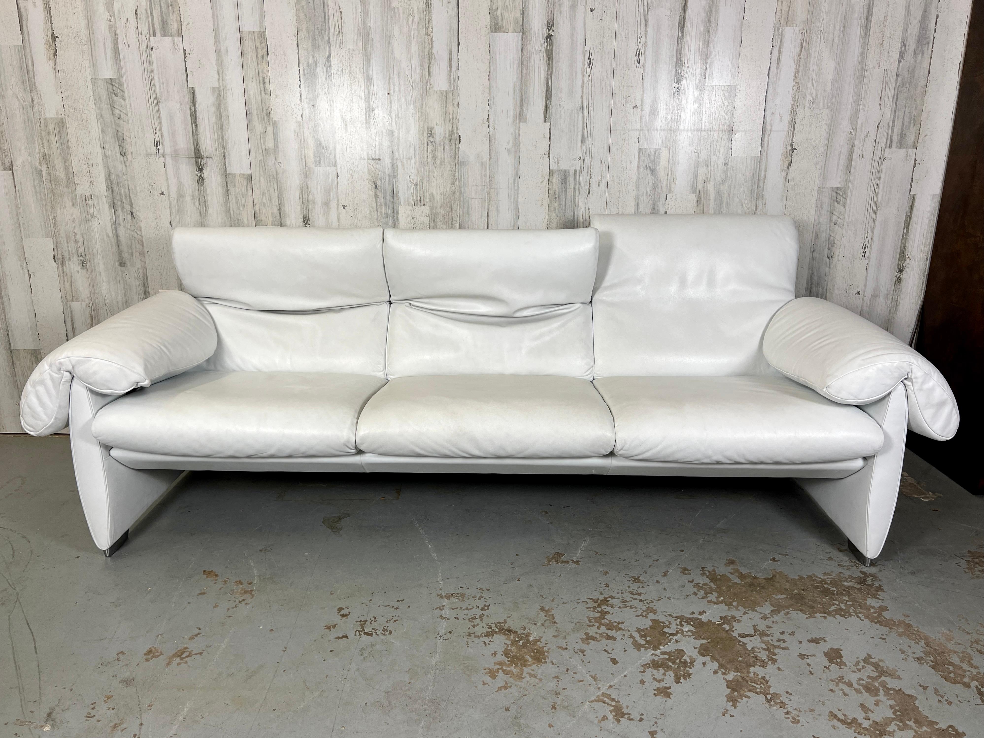 De Sede DS10 Weißes Leder-Sofa im Angebot 11