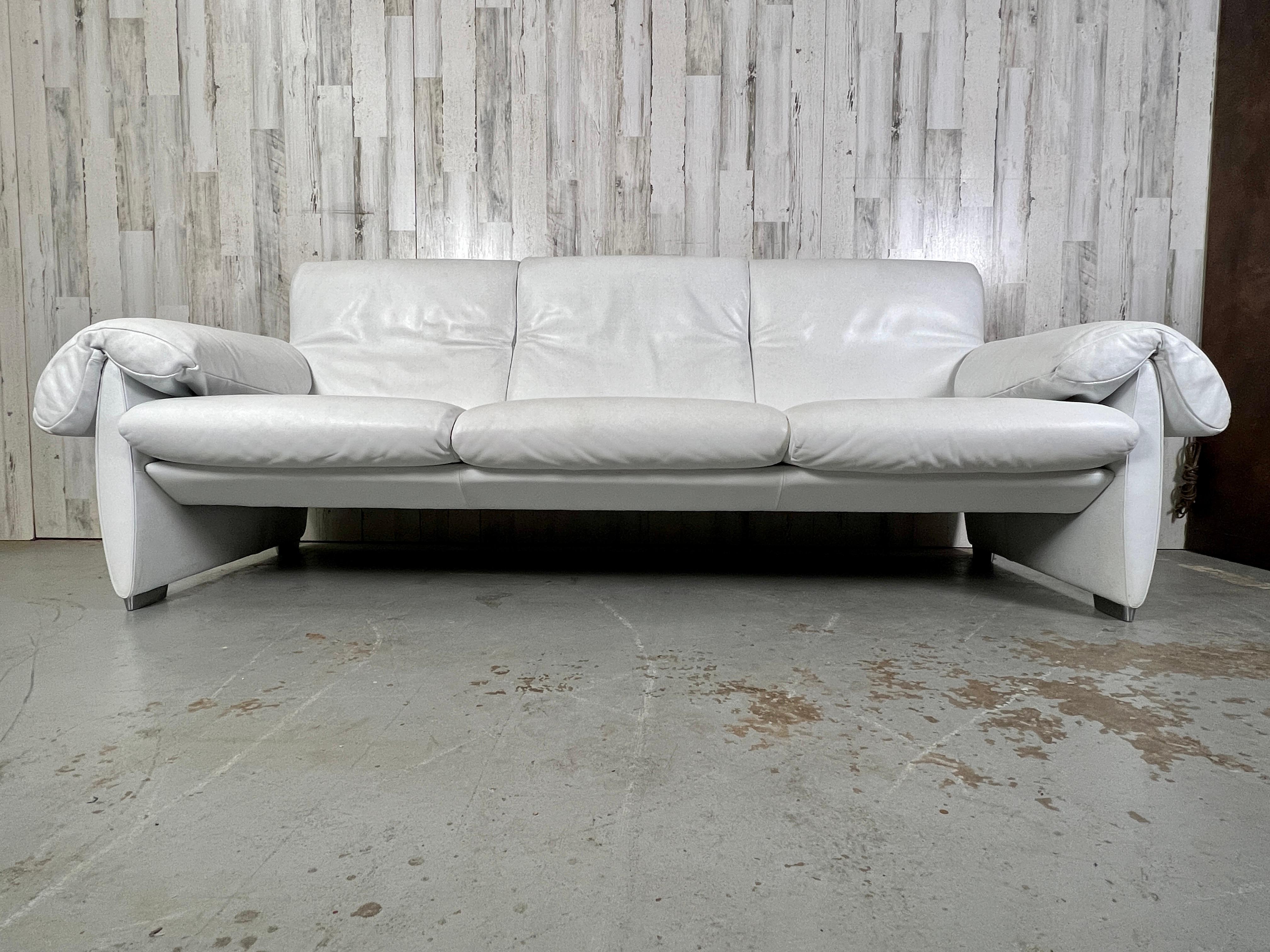 DS 10 three seat sofa by De Sede of Switzerland. Top quality leather with adjustable head rest and very comfortable.