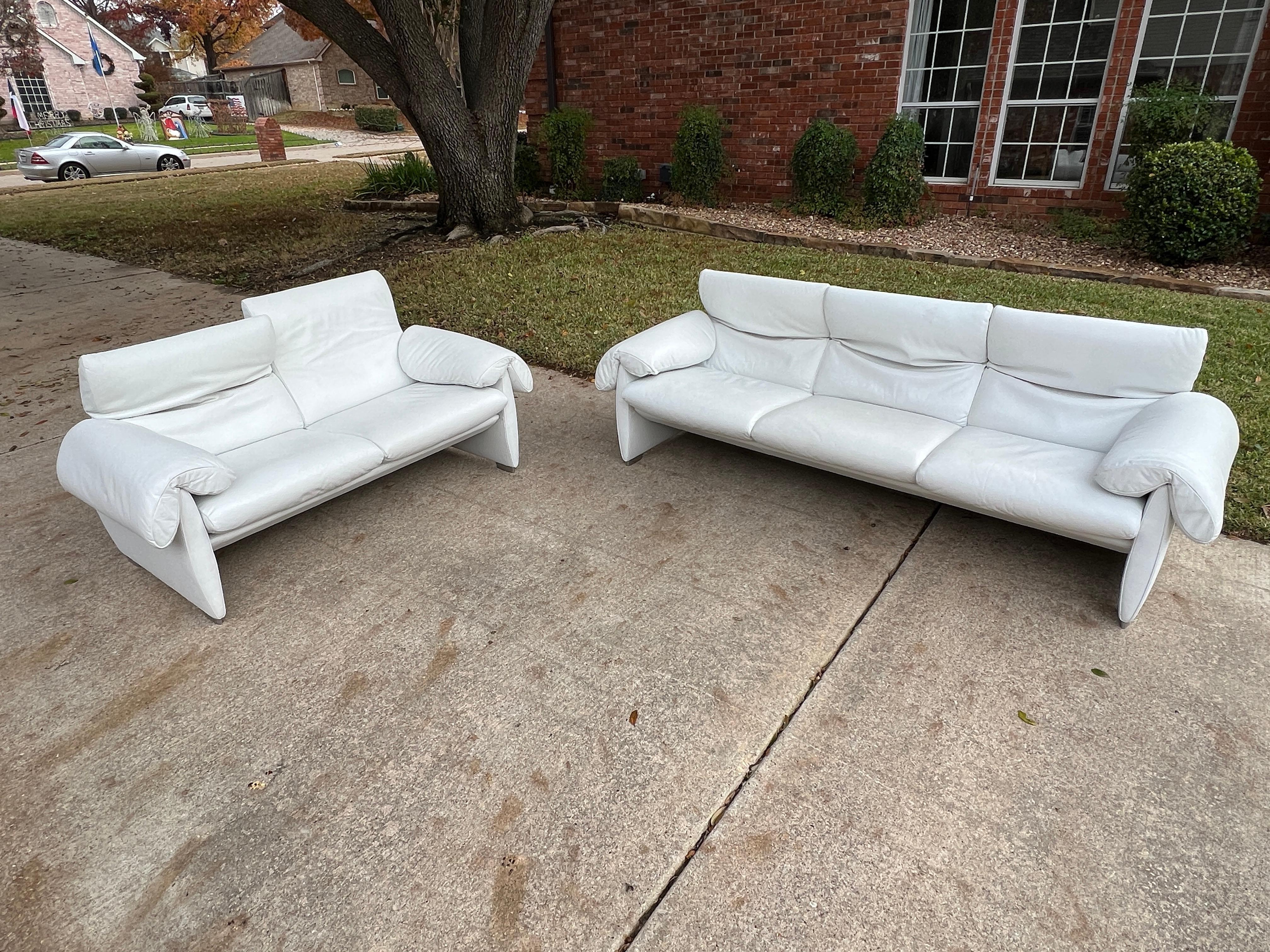 De Sede DS10 White Leather Sofa For Sale 12