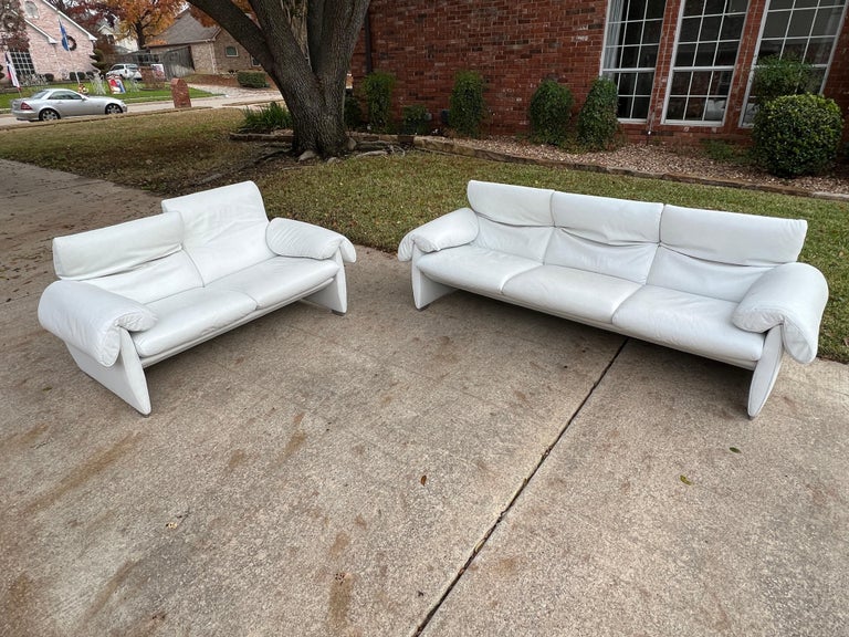 De Sede DS10 White Leather Sofa For Sale at 1stDibs