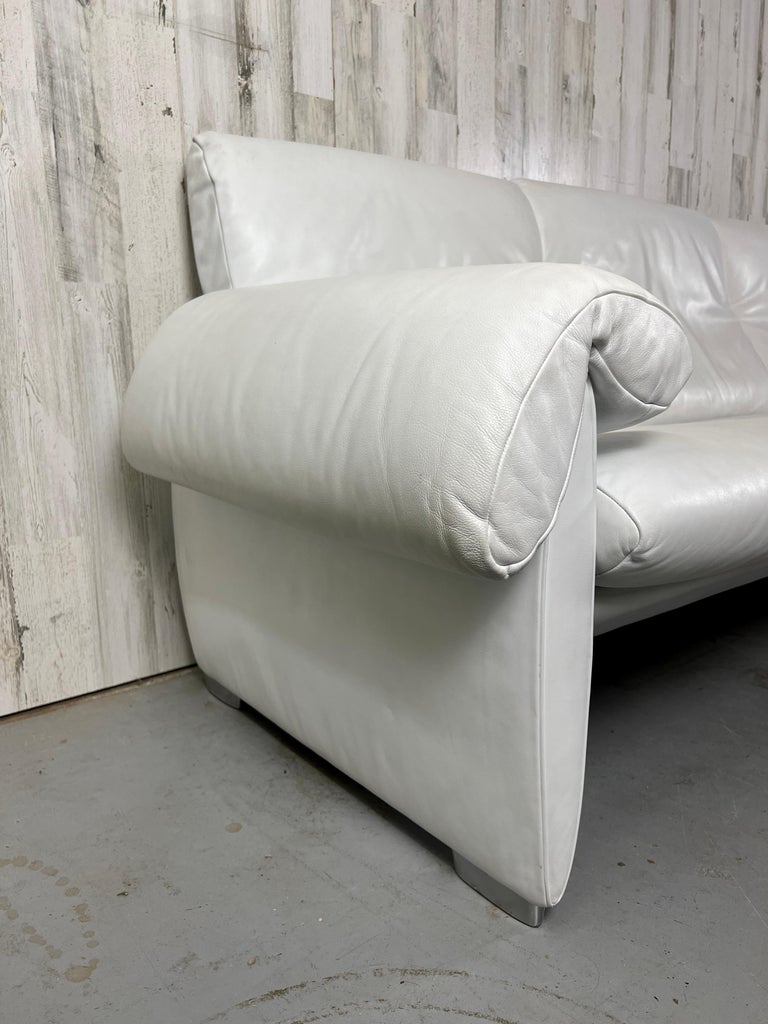 De Sede DS10 White Leather Sofa For Sale at 1stDibs