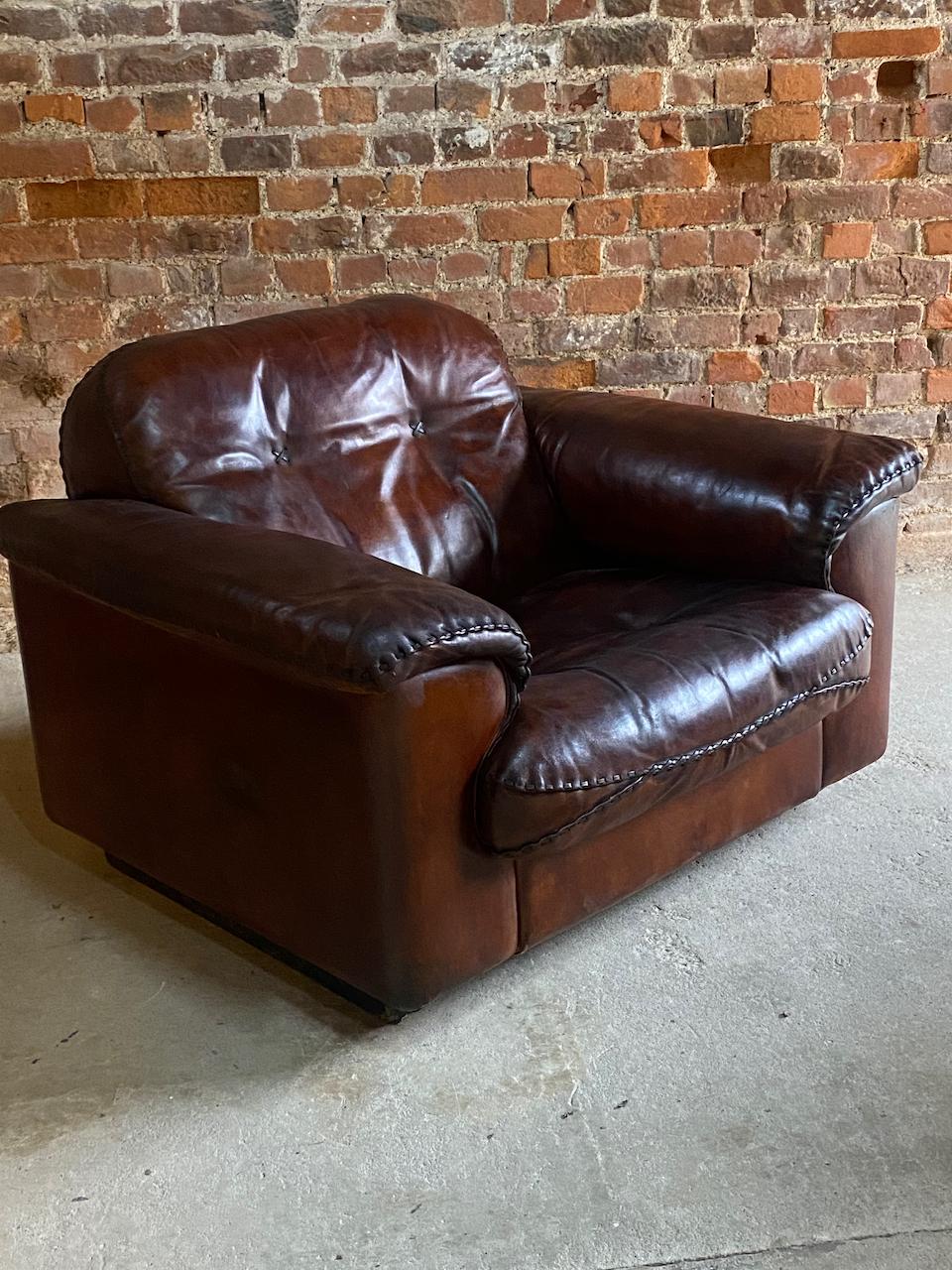 De Sede DS101 Armchairs Lounge Chairs Leather Pair, 1970 For Sale 5
