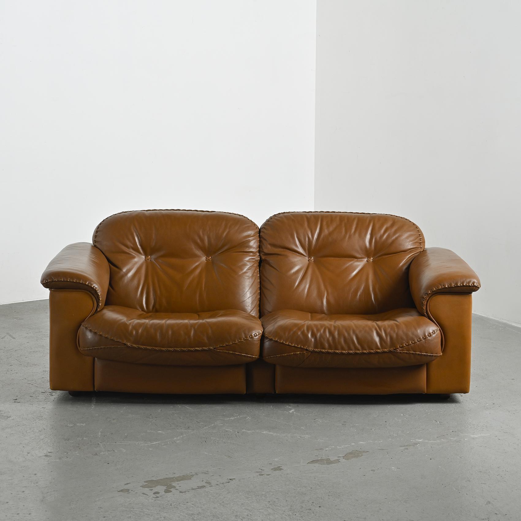 De Sede DS101 Leder-Sofa, Schweiz 1970er Jahre im Angebot 4